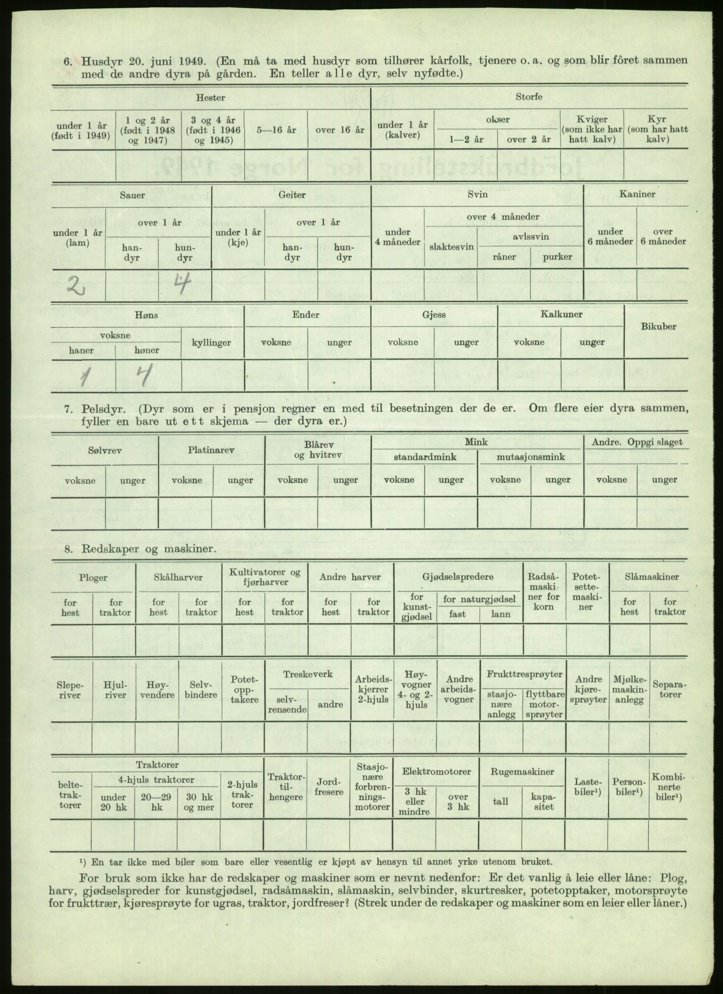 Statistisk sentralbyrå, Næringsøkonomiske emner, Jordbruk, skogbruk, jakt, fiske og fangst, AV/RA-S-2234/G/Gc/L0438: Troms: Salangen og Bardu, 1949, s. 974