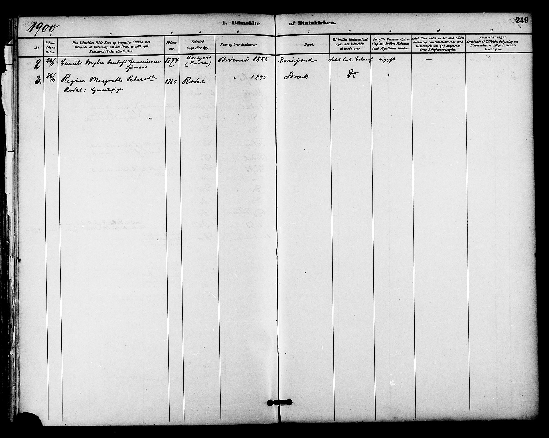 Ministerialprotokoller, klokkerbøker og fødselsregistre - Nordland, AV/SAT-A-1459/813/L0200: Ministerialbok nr. 813A10, 1886-1900, s. 249