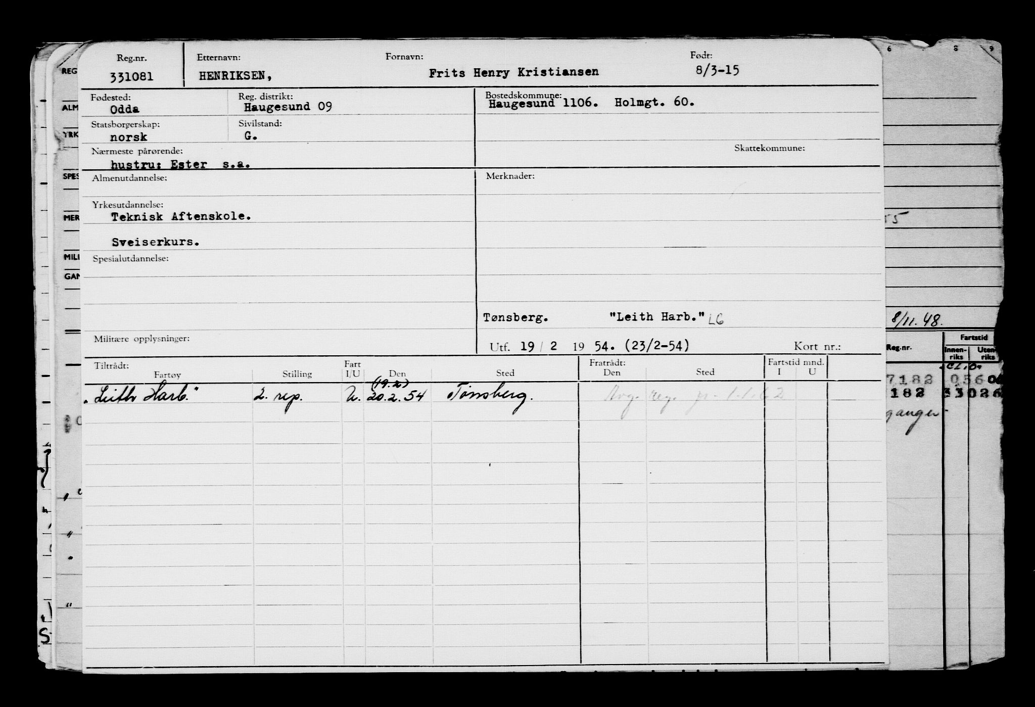 Direktoratet for sjømenn, AV/RA-S-3545/G/Gb/L0128: Hovedkort, 1915, s. 145