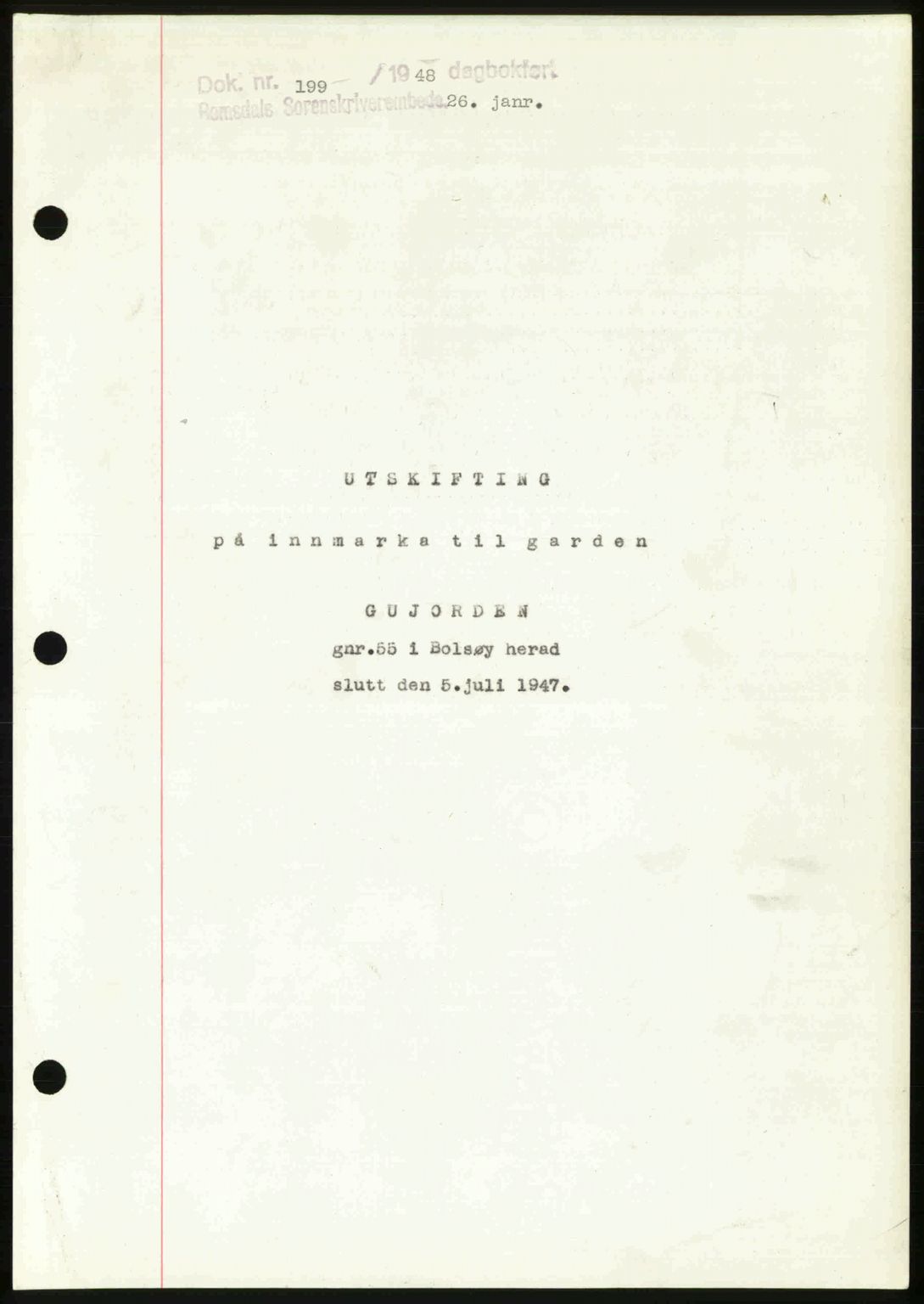 Romsdal sorenskriveri, SAT/A-4149/1/2/2C: Pantebok nr. A25, 1948-1948, Dagboknr: 199/1948