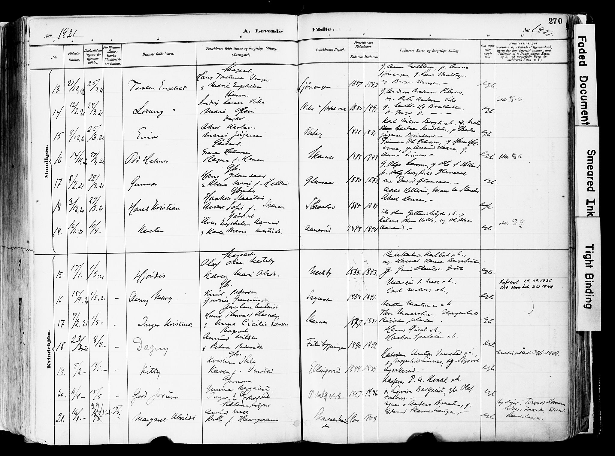 Sør-Odal prestekontor, AV/SAH-PREST-030/H/Ha/Haa/L0006: Ministerialbok nr. 6, 1886-1931, s. 270