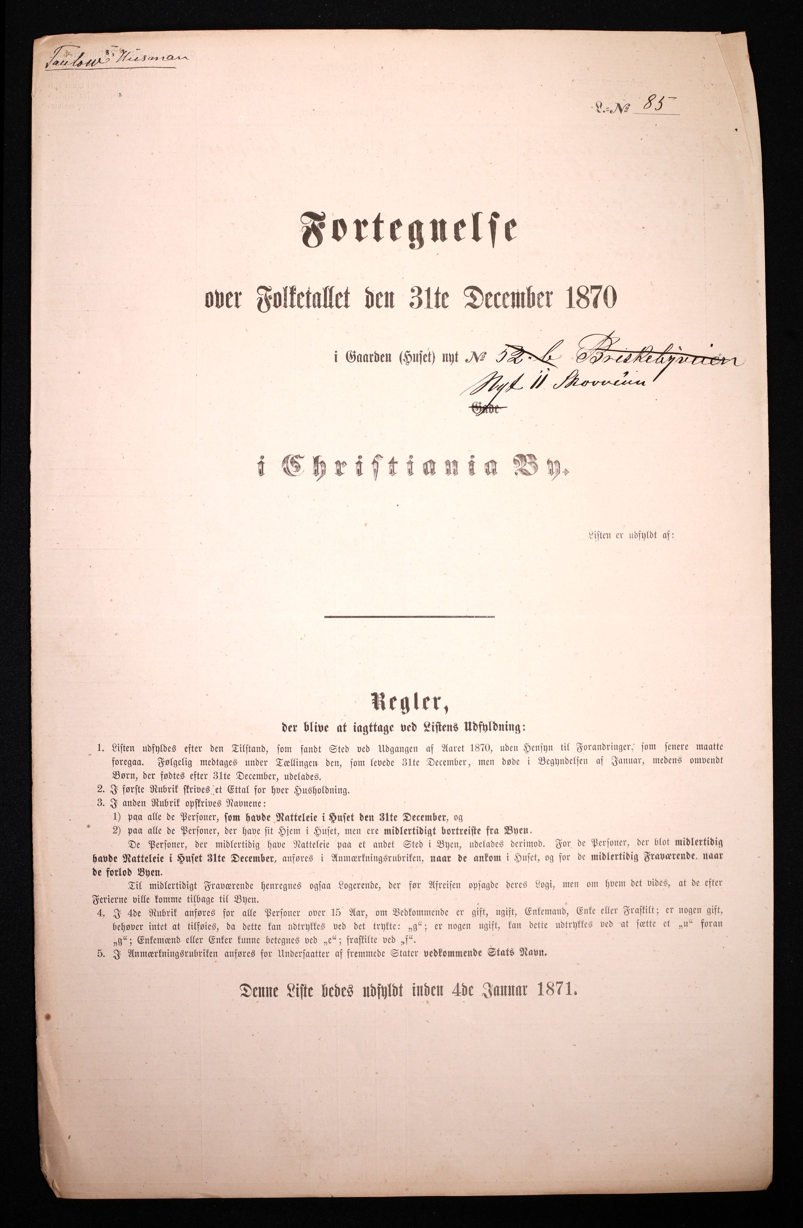 RA, Folketelling 1870 for 0301 Kristiania kjøpstad, 1870, s. 3454