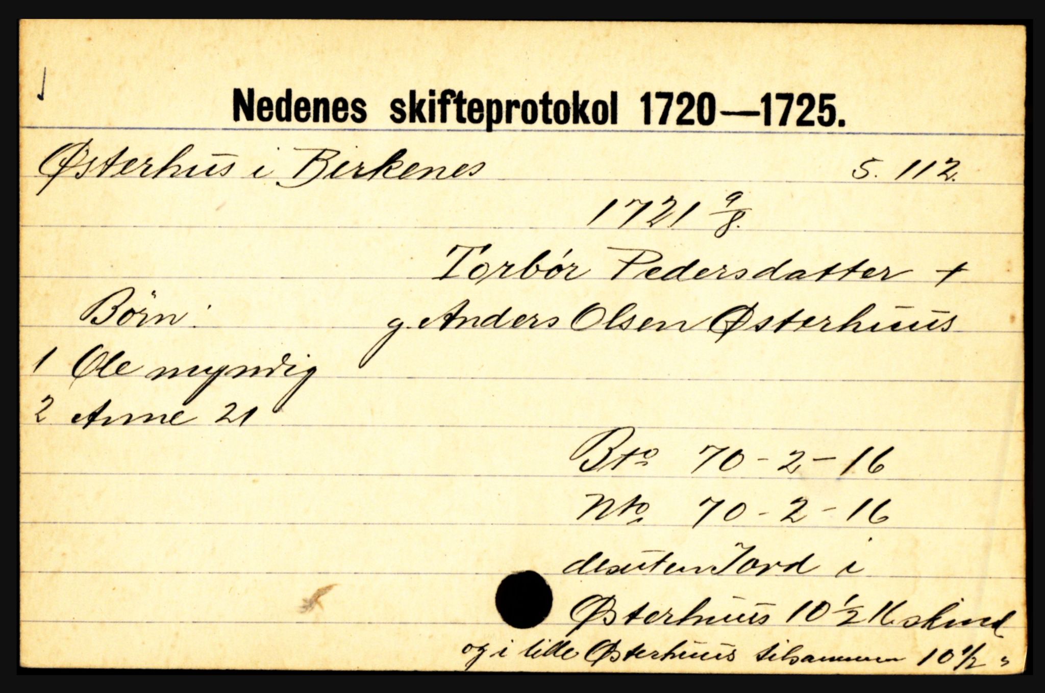 Nedenes sorenskriveri før 1824, AV/SAK-1221-0007/H, s. 33967