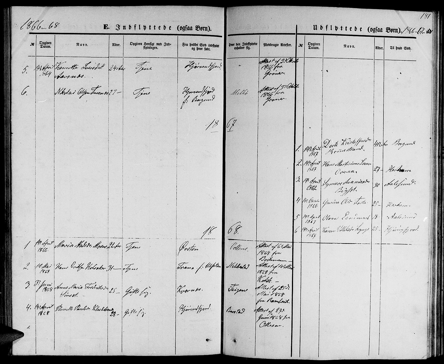 Ministerialprotokoller, klokkerbøker og fødselsregistre - Møre og Romsdal, SAT/A-1454/510/L0124: Klokkerbok nr. 510C01, 1854-1877, s. 181