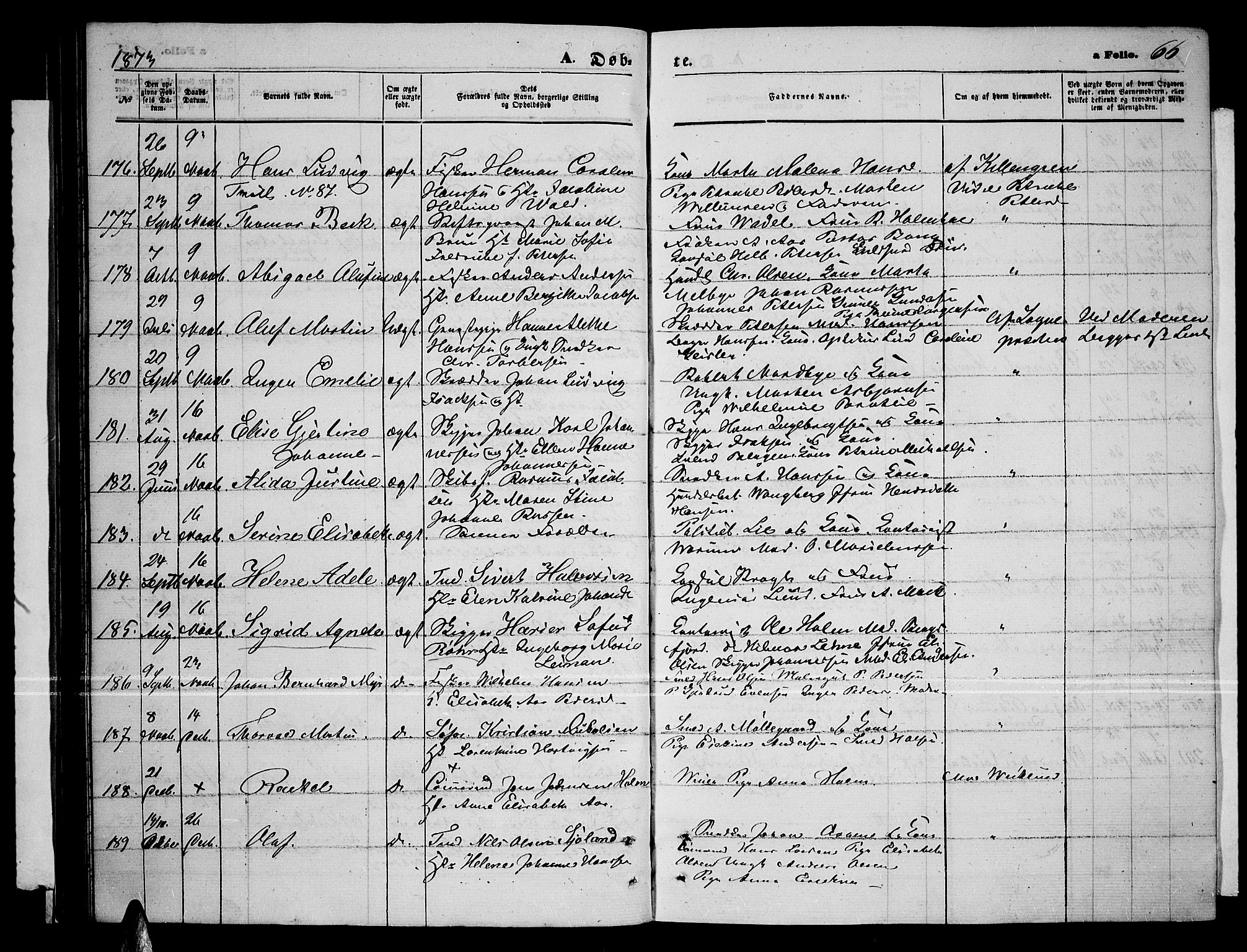 Tromsø sokneprestkontor/stiftsprosti/domprosti, AV/SATØ-S-1343/G/Gb/L0007klokker: Klokkerbok nr. 7, 1867-1875, s. 66