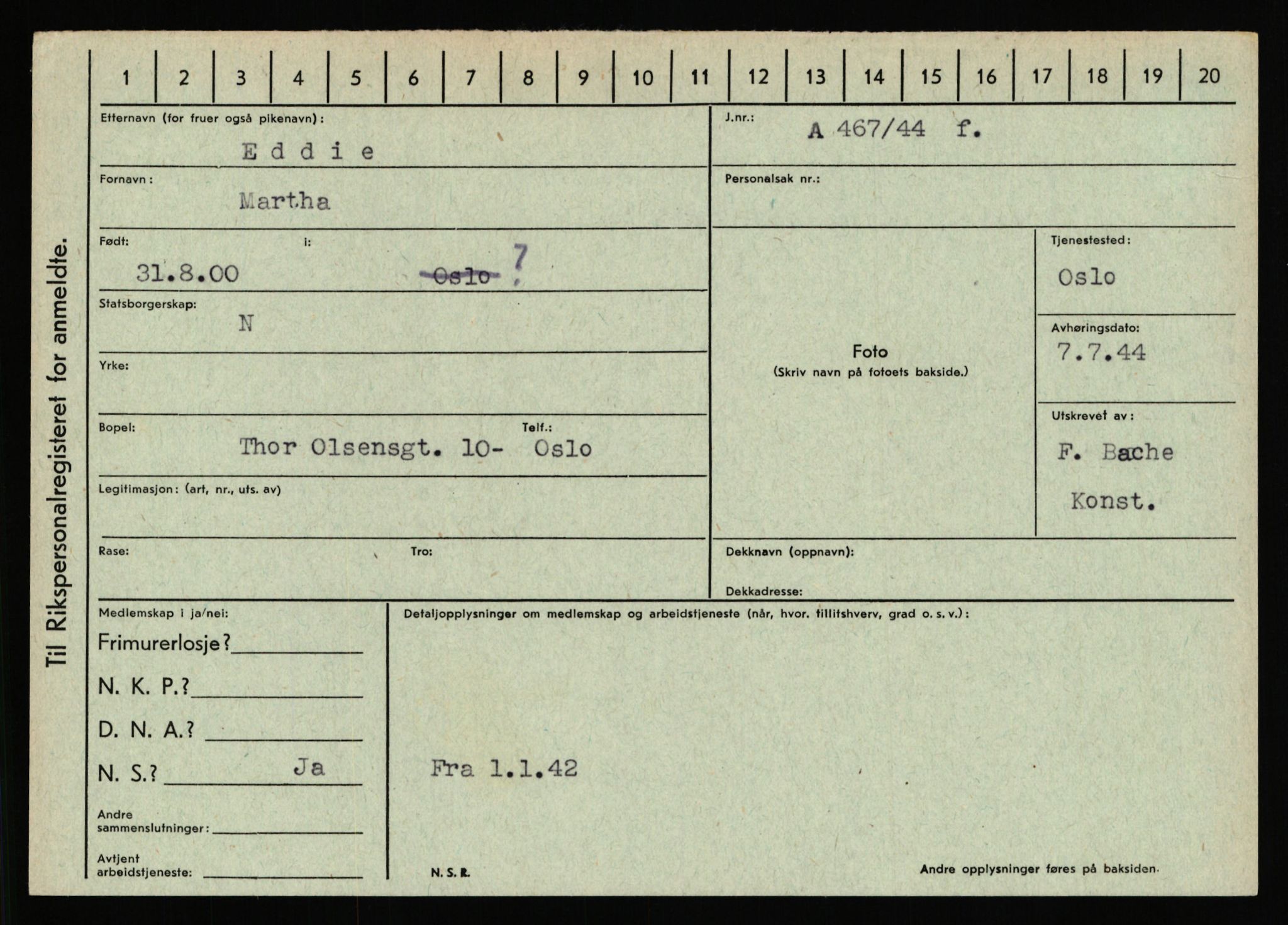 Statspolitiet - Hovedkontoret / Osloavdelingen, AV/RA-S-1329/C/Ca/L0003: Brechan - Eichinger	, 1943-1945, s. 4666