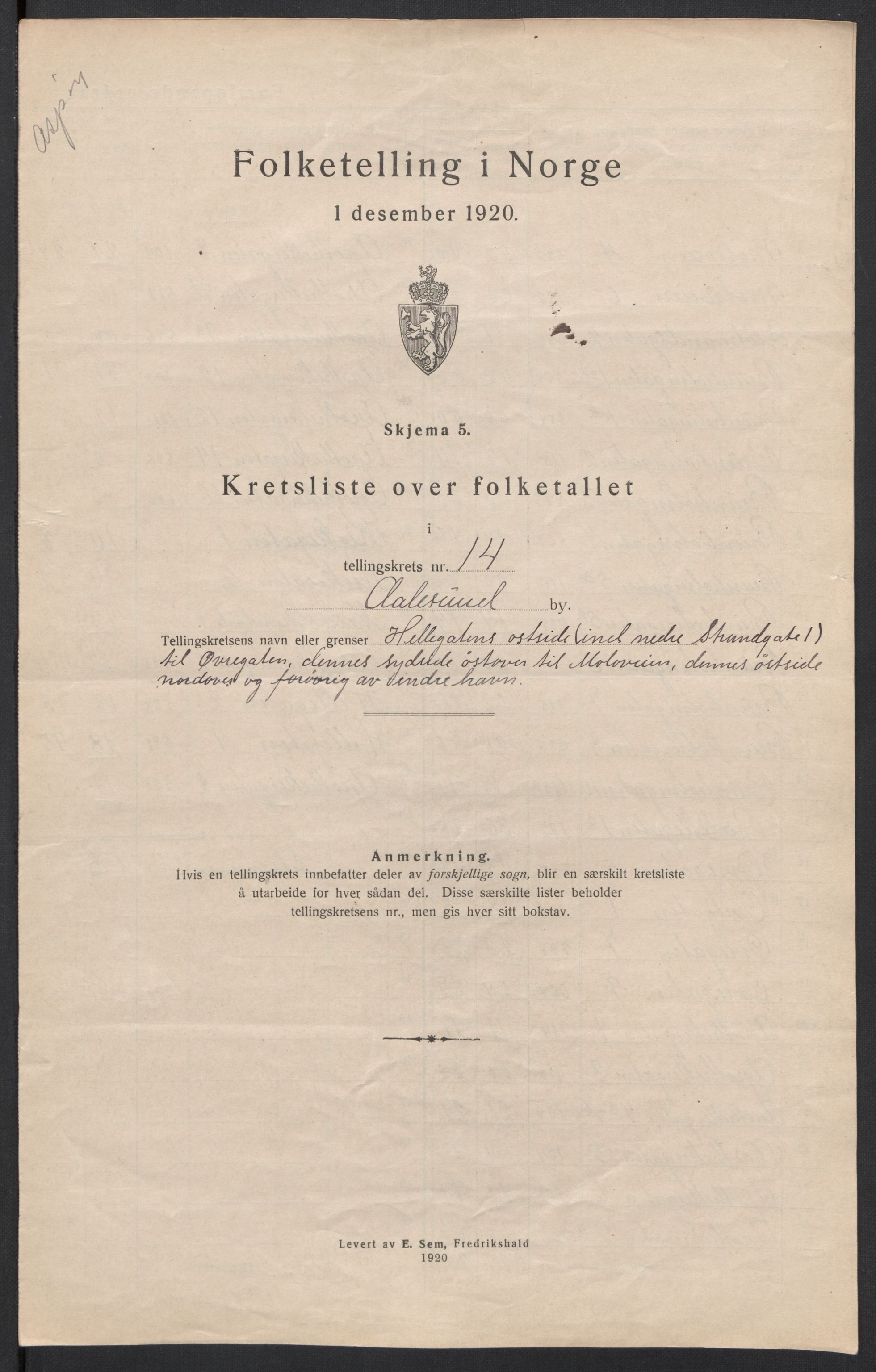 SAT, Folketelling 1920 for 1501 Ålesund kjøpstad, 1920, s. 45
