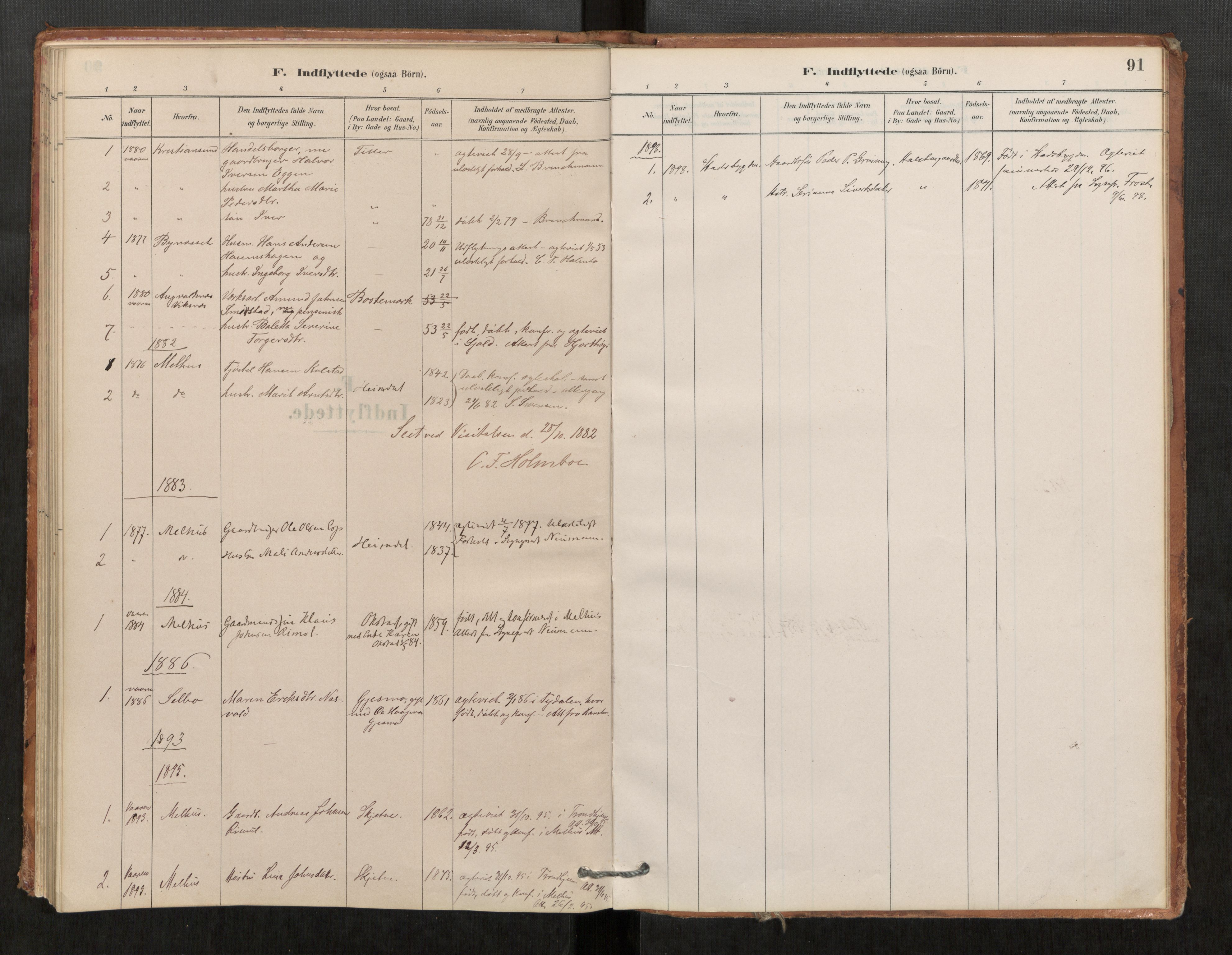Klæbu sokneprestkontor, AV/SAT-A-1112: Ministerialbok nr. 1, 1880-1900, s. 91