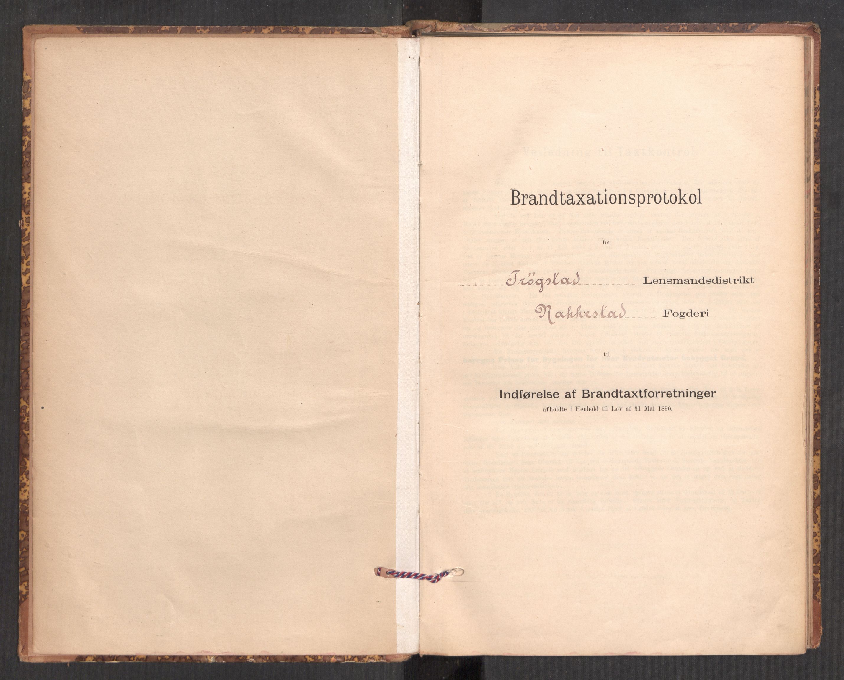 Norges brannkasse, branntakster Trøgstad, AV/SAO-A-11374/F/Fb/L0001: Branntakstprotokoll, 1896-1930