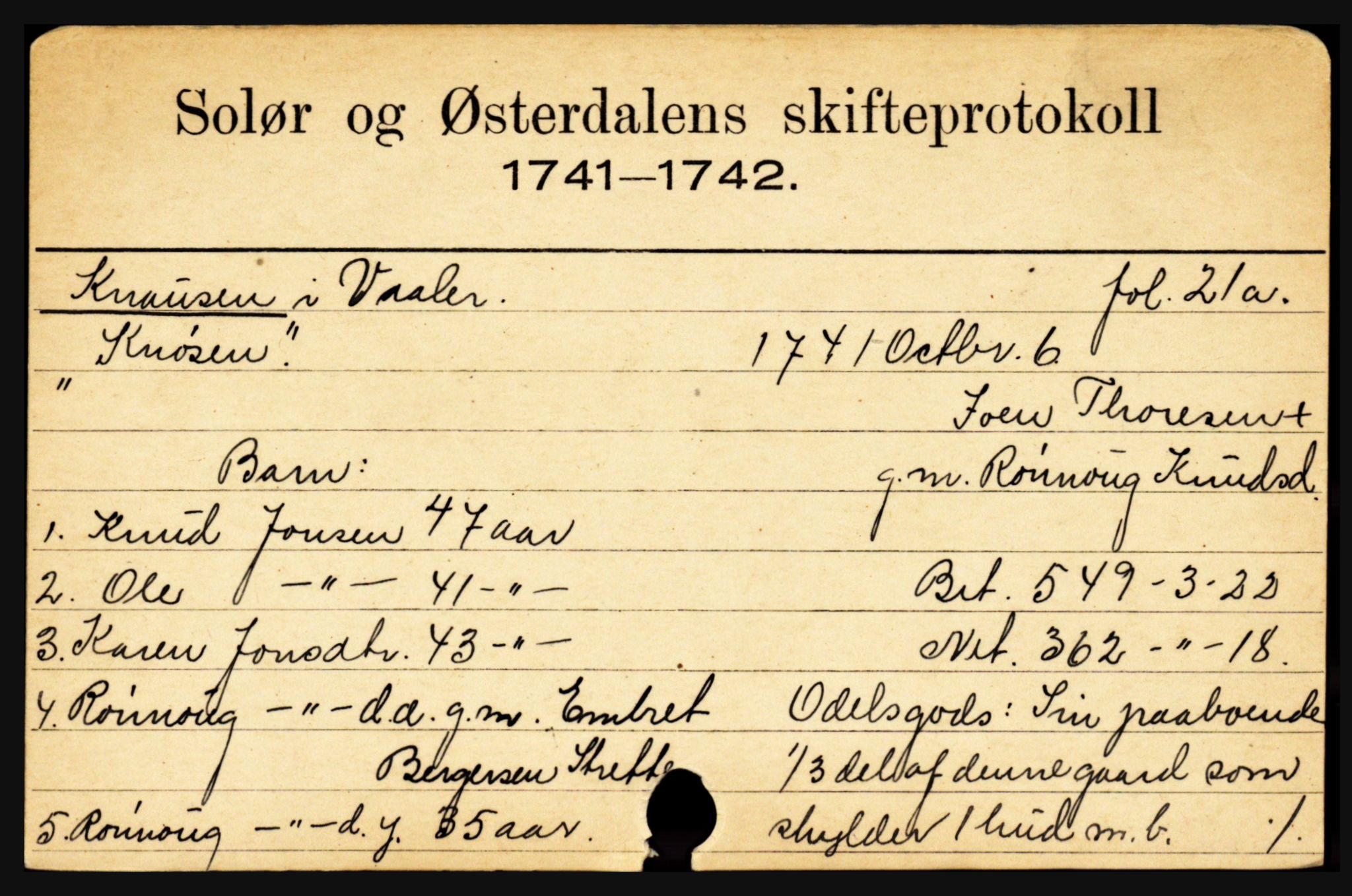 Solør og Østerdalen sorenskriveri, SAH/TING-024/J, 1716-1774, s. 2951