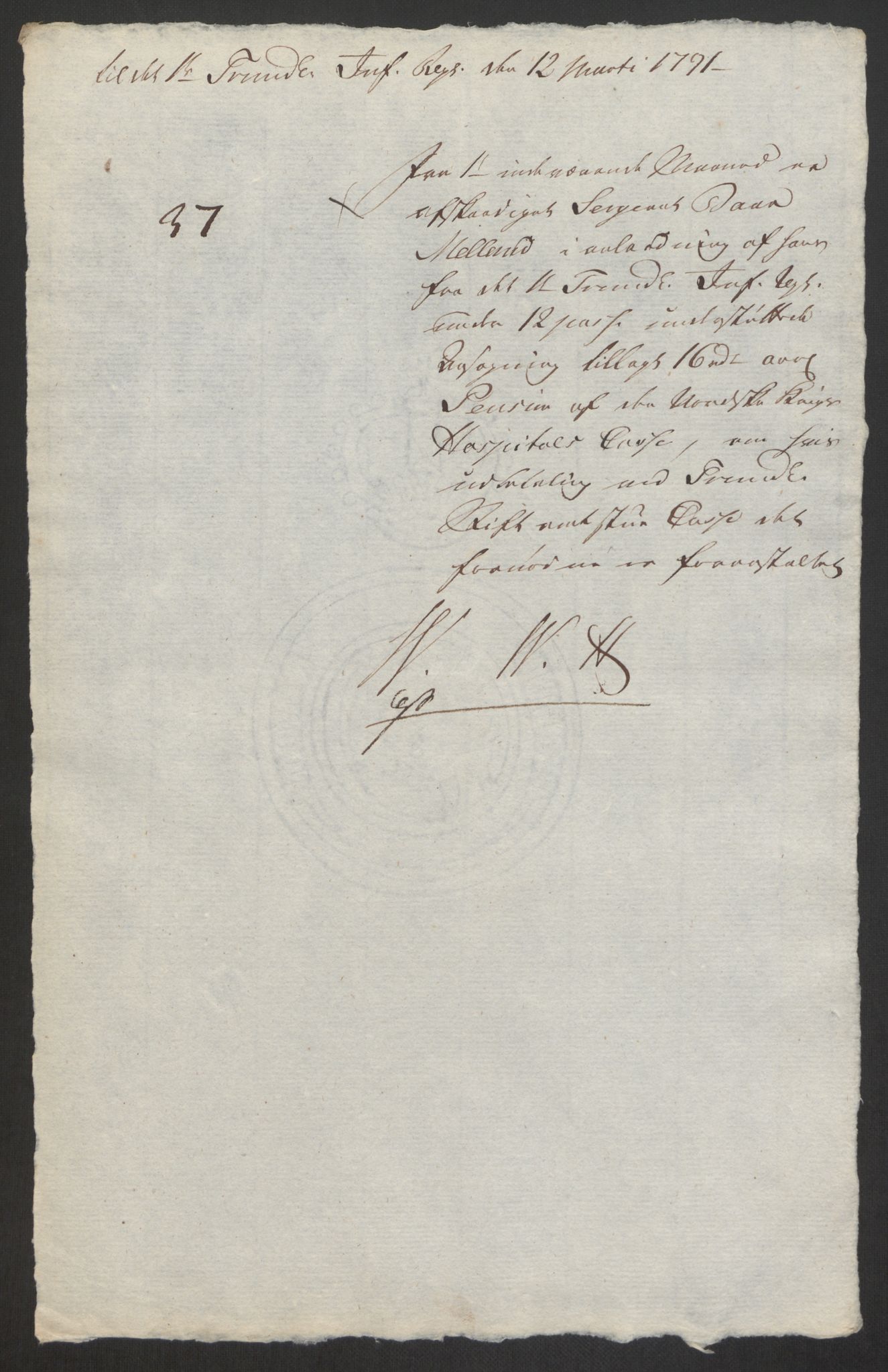 Forsvaret, Den norske kvesthuskasse/krigshospitalkasse, AV/RA-RAFA-1887/F/Fa/L0008: Konsepter, 1790-1793, s. 415