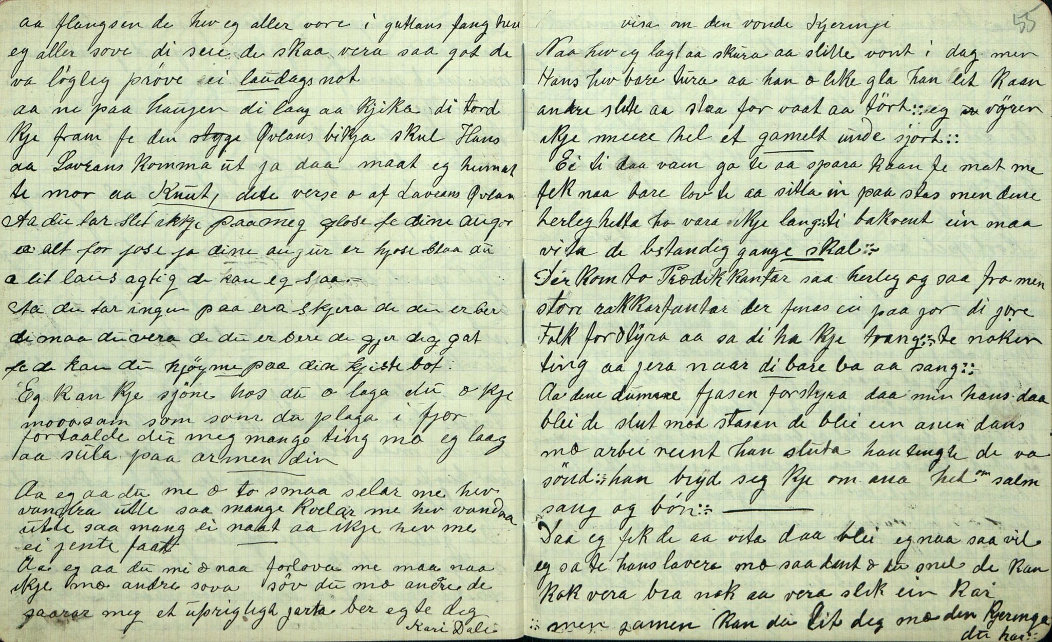 Rikard Berge, TEMU/TGM-A-1003/F/L0007/0023: 251-299 / 273 Øyfjøll. uppskriftir for Rikard Berge ved Olav Vestgarden, Seljord, 1915, s. 54-55