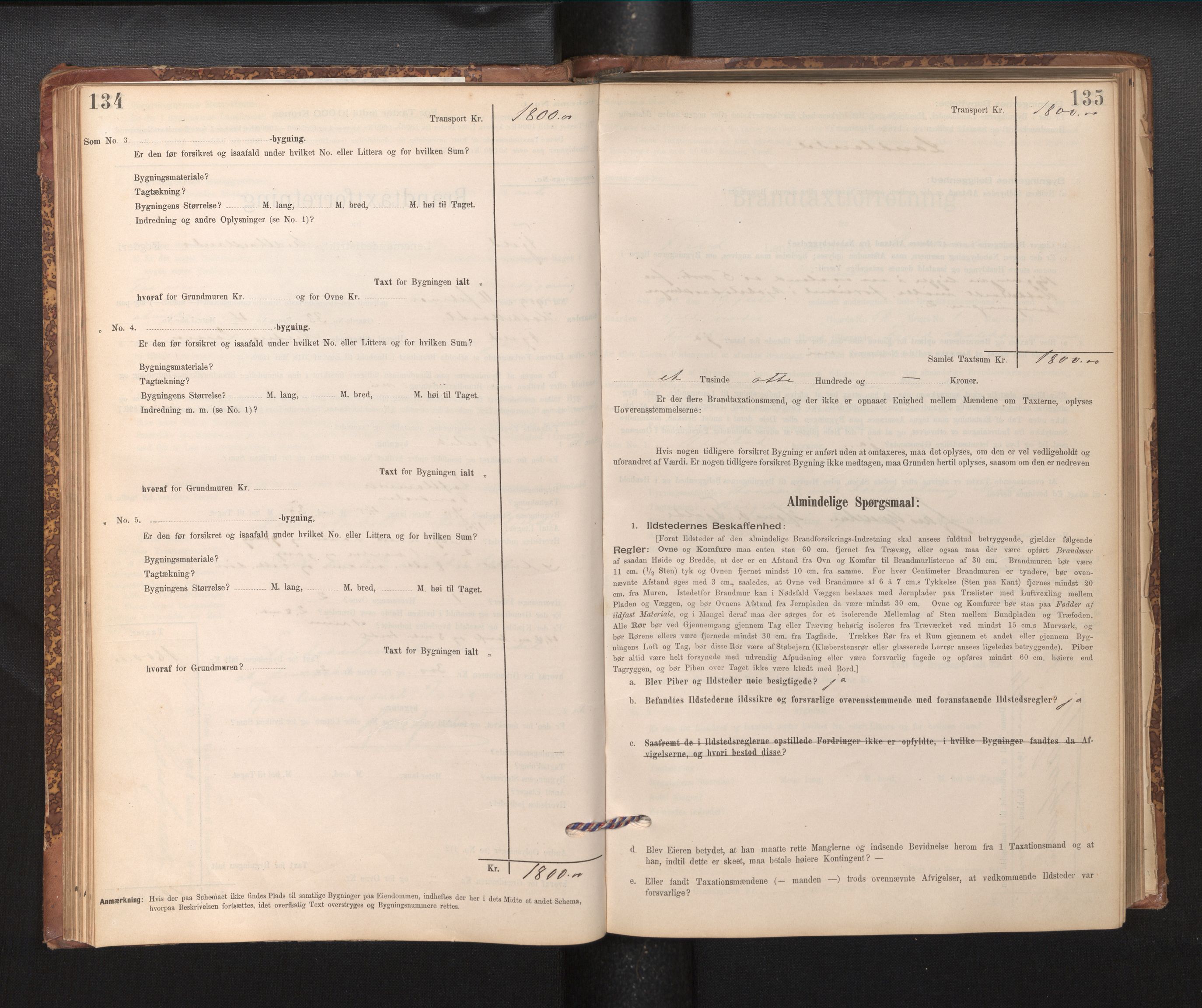 Lensmannen i Fjell, SAB/A-32301/0012/L0005: Branntakstprotokoll, skjematakst, 1895-1931, s. 134-135
