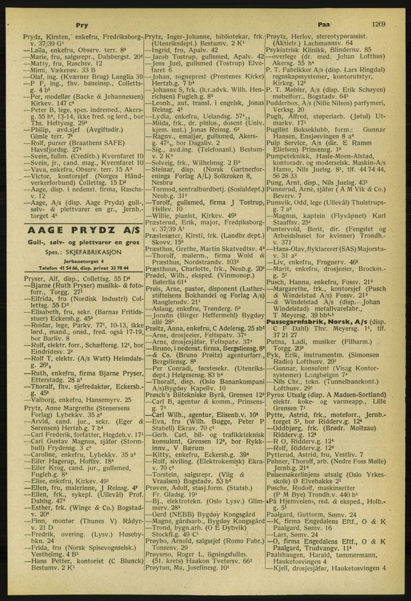 Kristiania/Oslo adressebok, PUBL/-, 1959-1960, s. 1269
