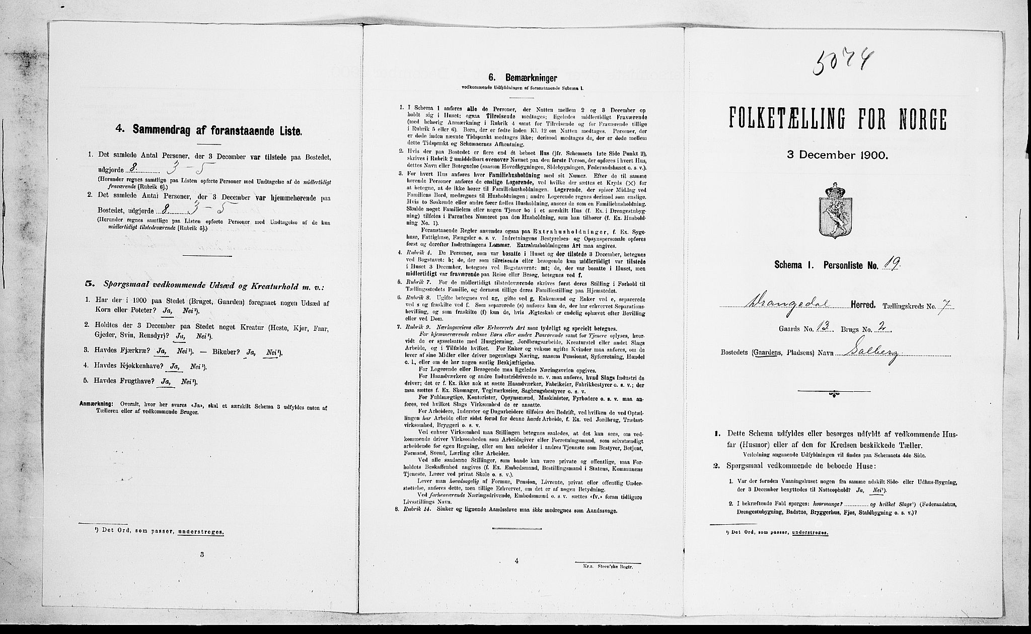 SAKO, Folketelling 1900 for 0817 Drangedal herred, 1900, s. 607