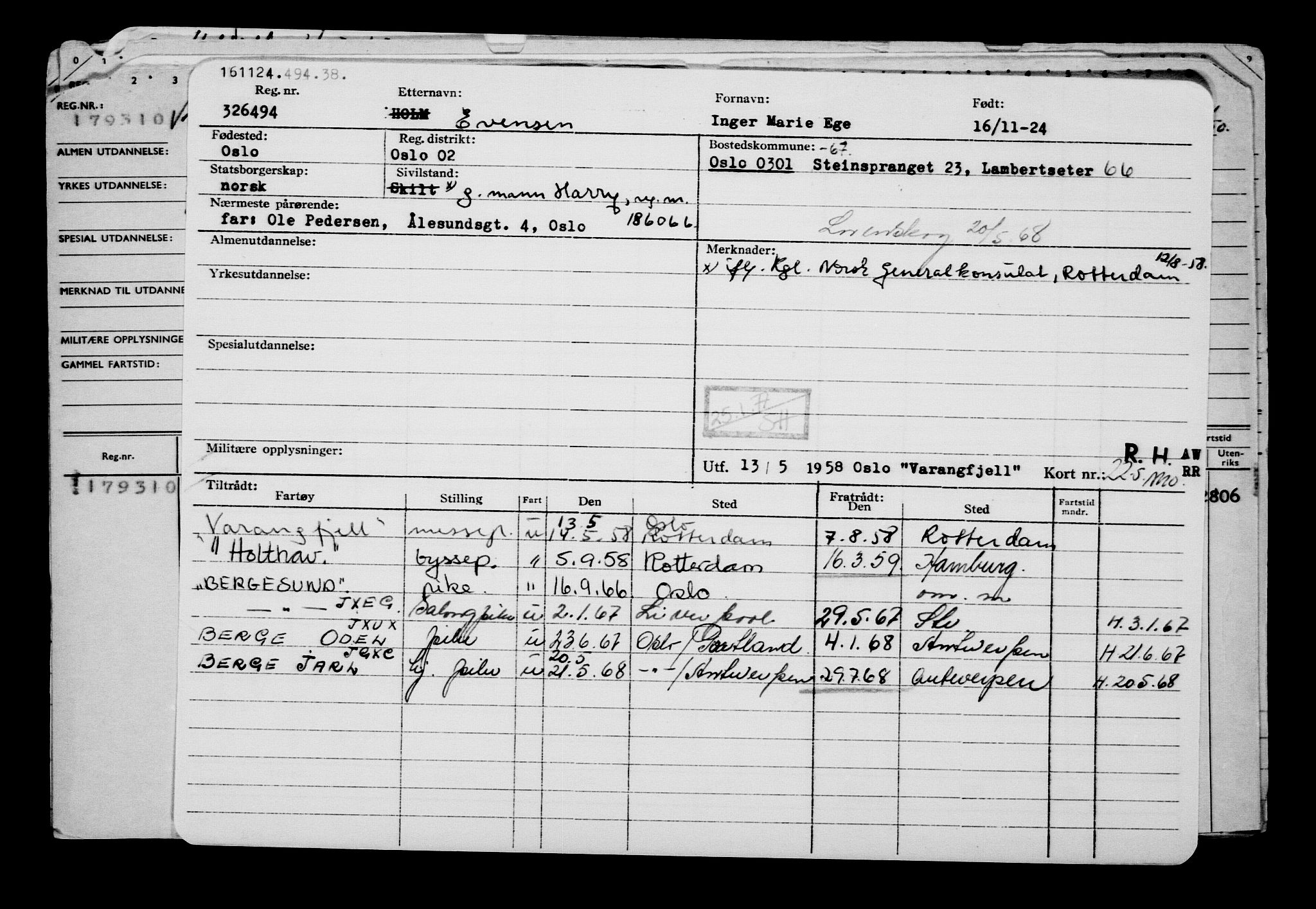 Direktoratet for sjømenn, AV/RA-S-3545/G/Gb/L0238: Hovedkort, 1924, s. 126