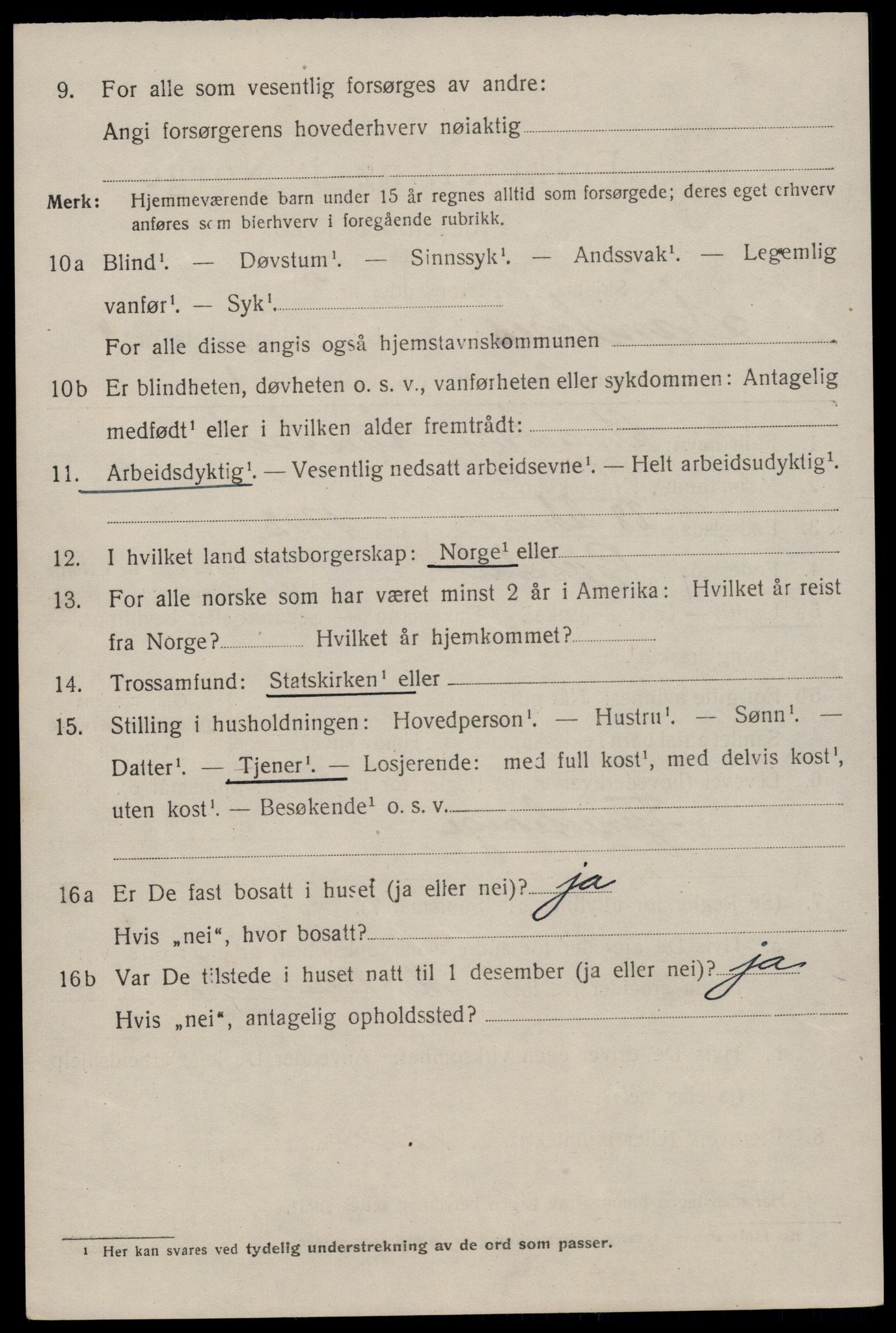 SAST, Folketelling 1920 for 1102 Sandnes ladested, 1920, s. 7245