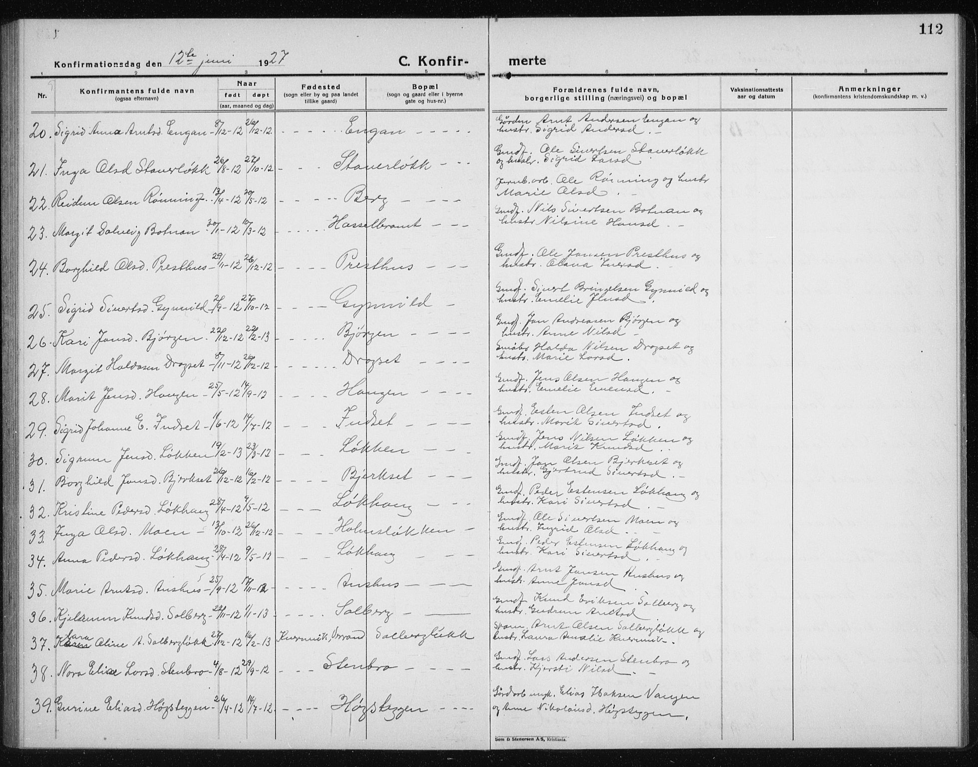 Ministerialprotokoller, klokkerbøker og fødselsregistre - Sør-Trøndelag, SAT/A-1456/689/L1045: Klokkerbok nr. 689C04, 1923-1940, s. 112
