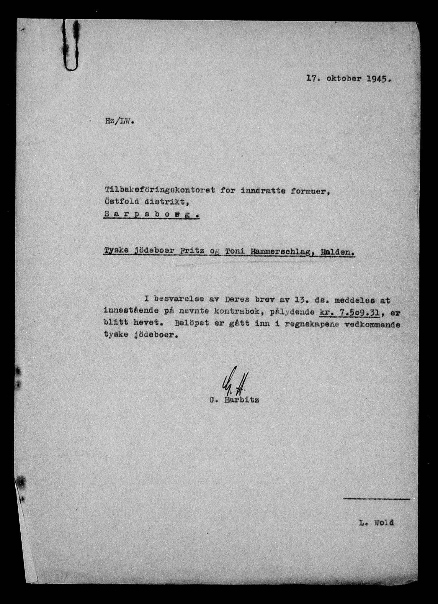 Justisdepartementet, Tilbakeføringskontoret for inndratte formuer, AV/RA-S-1564/H/Hc/Hcd/L0998: --, 1945-1947, s. 115