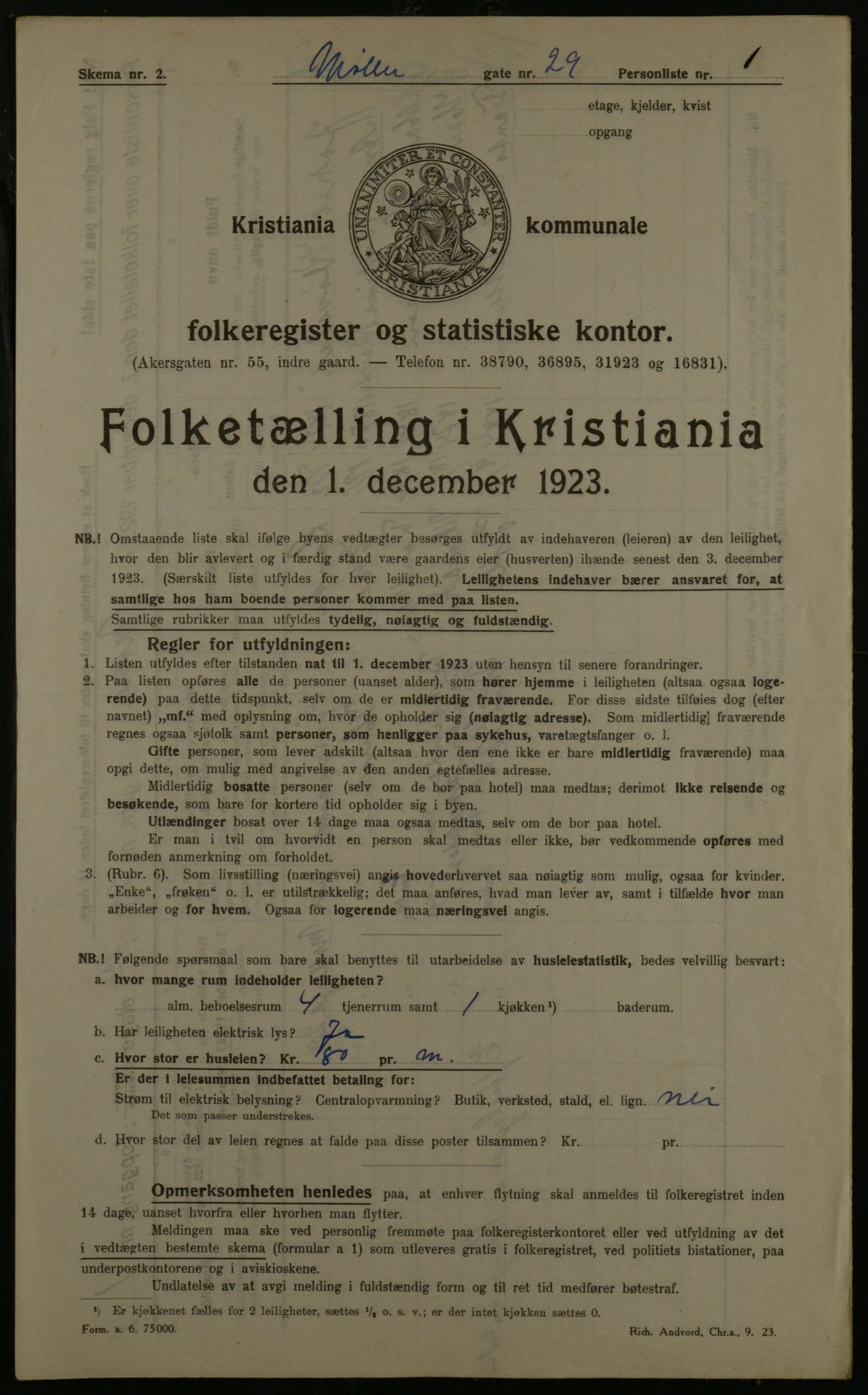 OBA, Kommunal folketelling 1.12.1923 for Kristiania, 1923, s. 75656