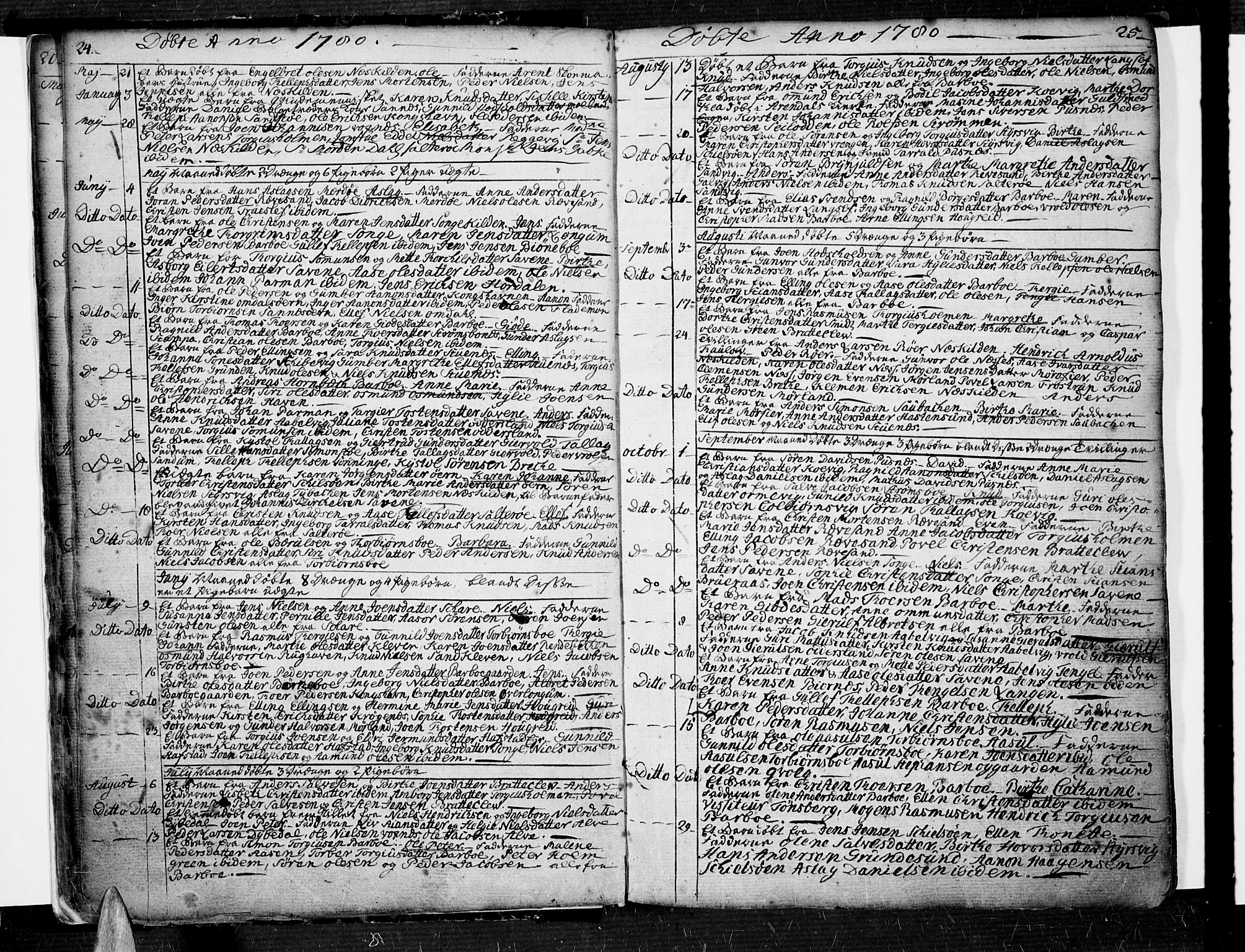 Tromøy sokneprestkontor, AV/SAK-1111-0041/F/Fa/L0002: Ministerialbok nr. A 2, 1773-1808, s. 24-25