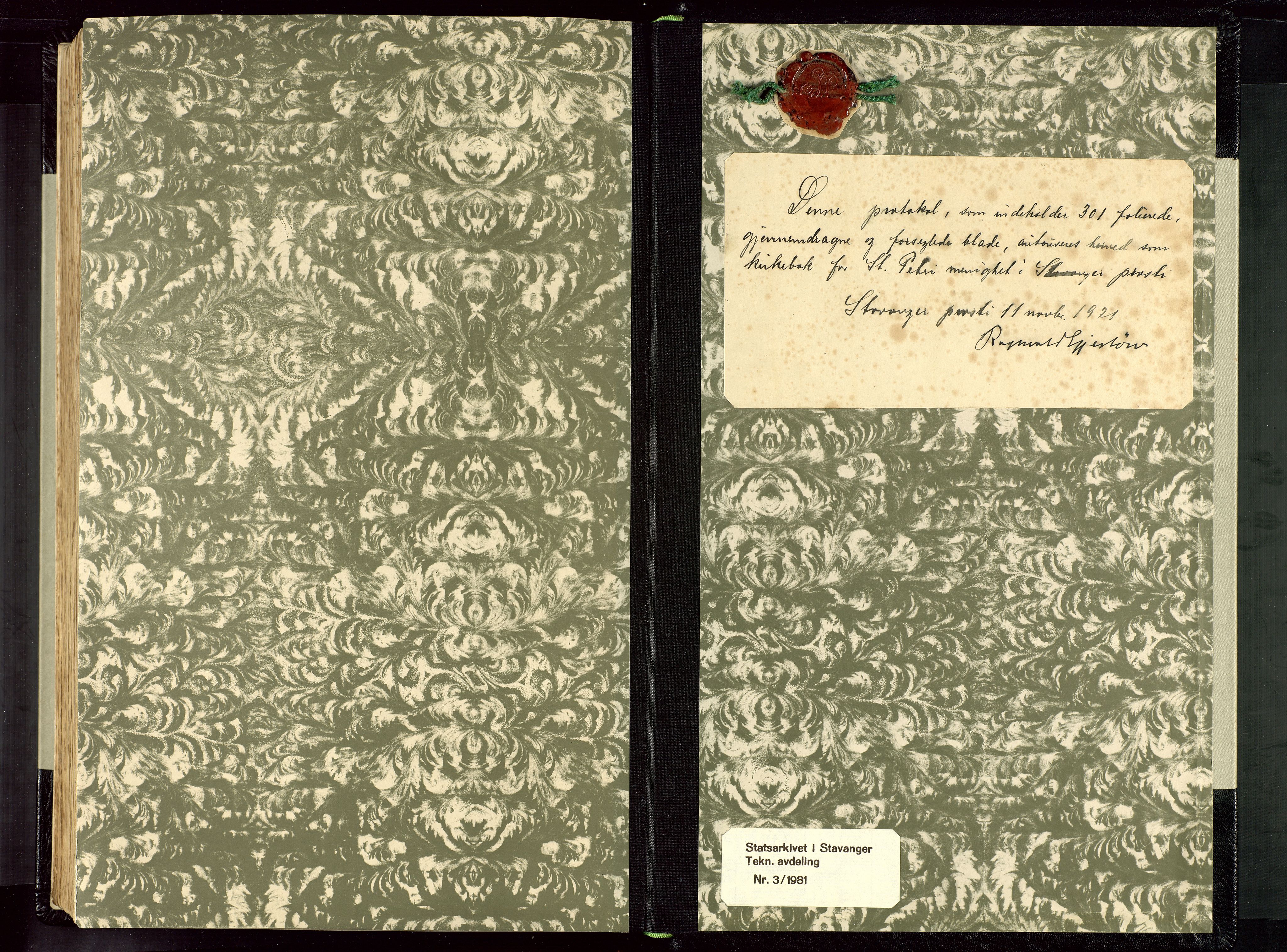 St. Petri sokneprestkontor, AV/SAST-A-101813/002/D/L0001: Ministerialbok nr. A 26, 1918-1937