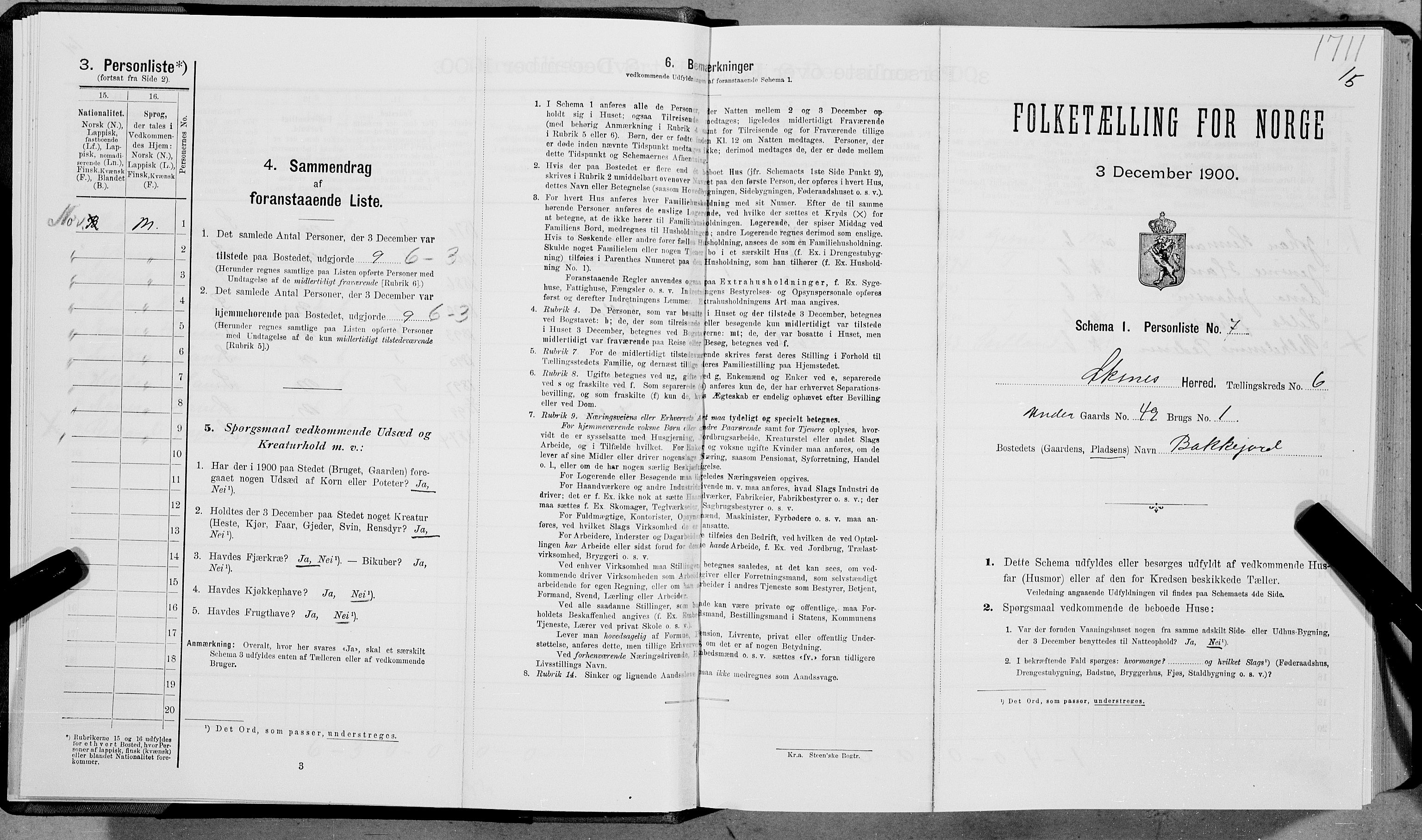SAT, Folketelling 1900 for 1868 Øksnes herred, 1900, s. 423
