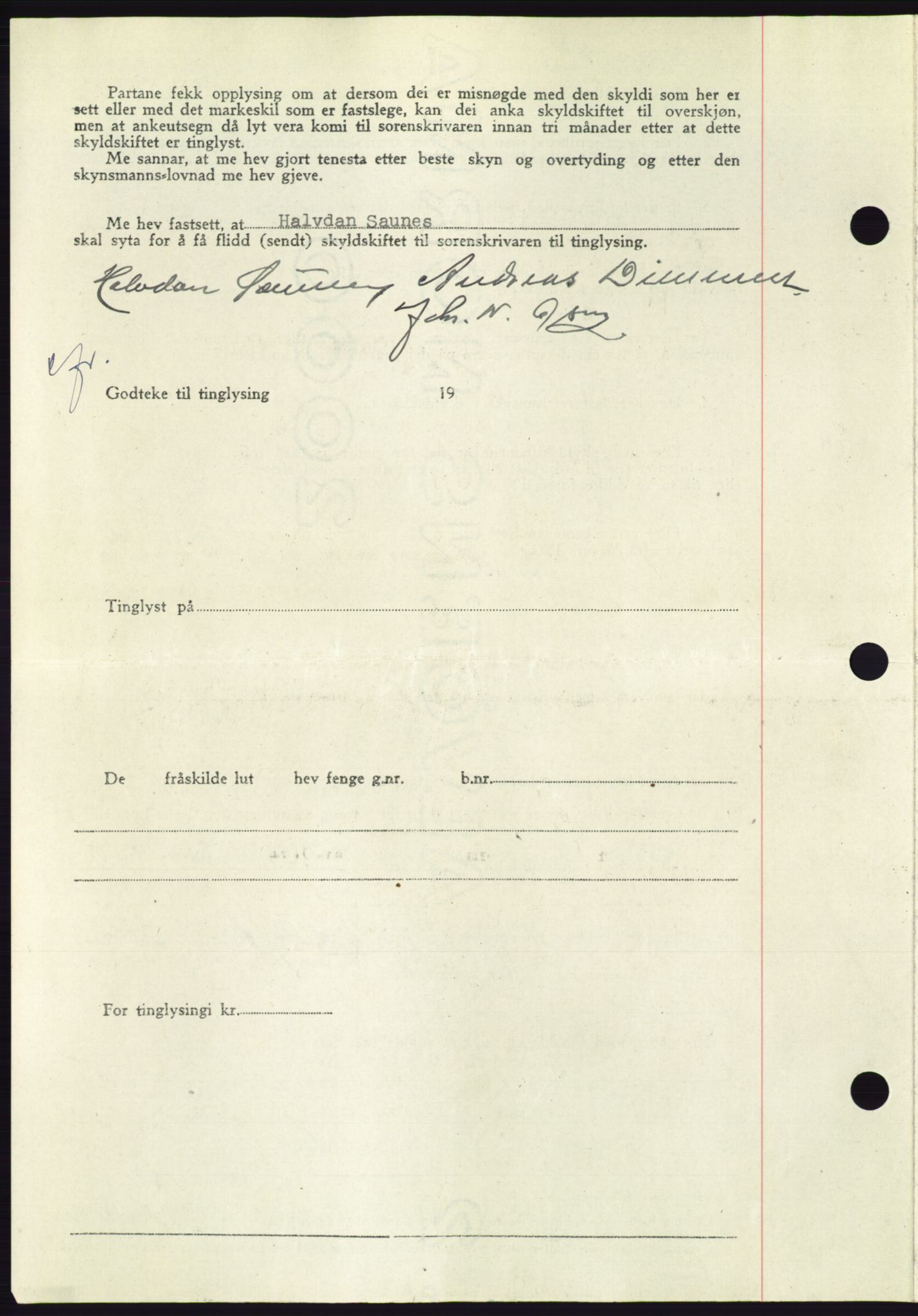 Søre Sunnmøre sorenskriveri, AV/SAT-A-4122/1/2/2C/L0085: Pantebok nr. 11A, 1949-1949, Dagboknr: 1605/1949