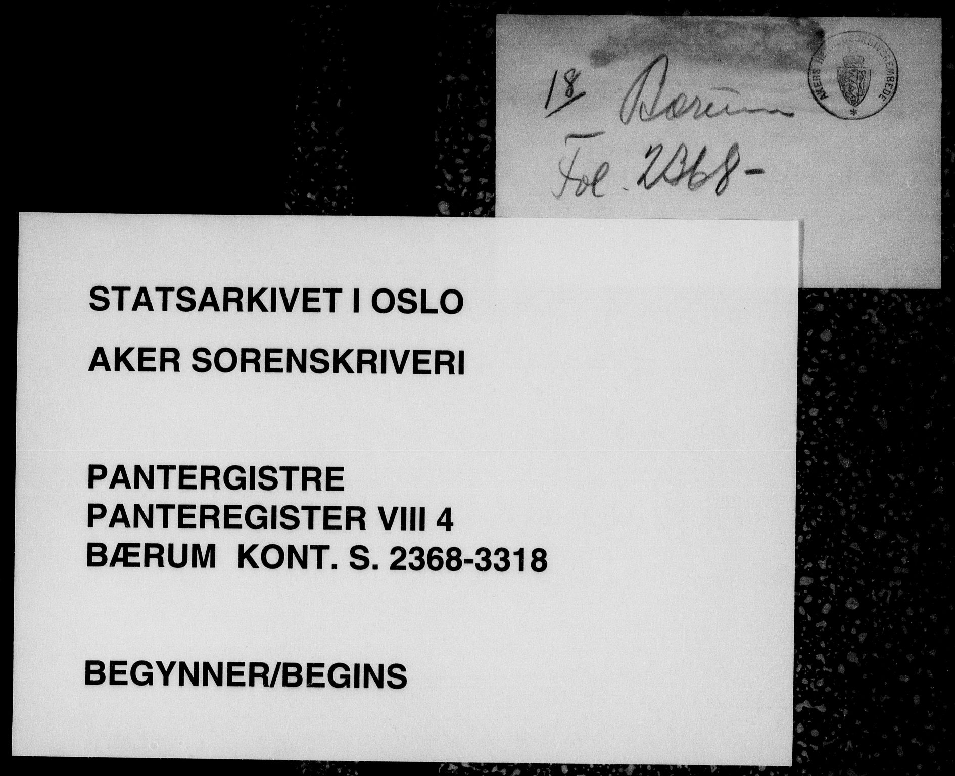 Aker sorenskriveri, SAO/A-10895/G/Ga/Gab/Gabh/L0004: Panteregister nr. VIII 4, 1843-1895