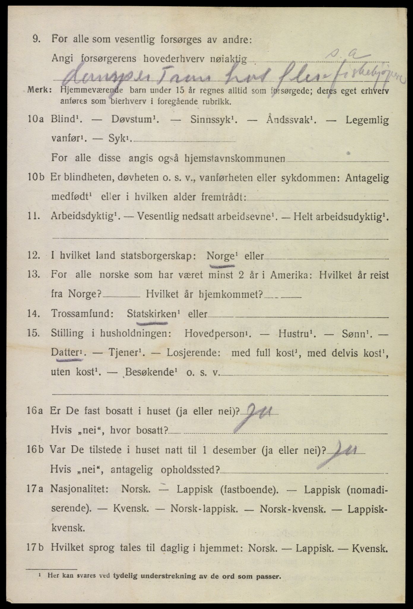 SAT, Folketelling 1920 for 1857 Værøy herred, 1920, s. 1304