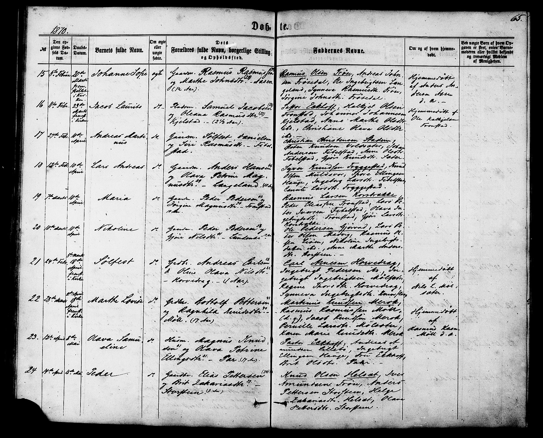 Ministerialprotokoller, klokkerbøker og fødselsregistre - Møre og Romsdal, AV/SAT-A-1454/517/L0226: Ministerialbok nr. 517A06, 1862-1881, s. 65