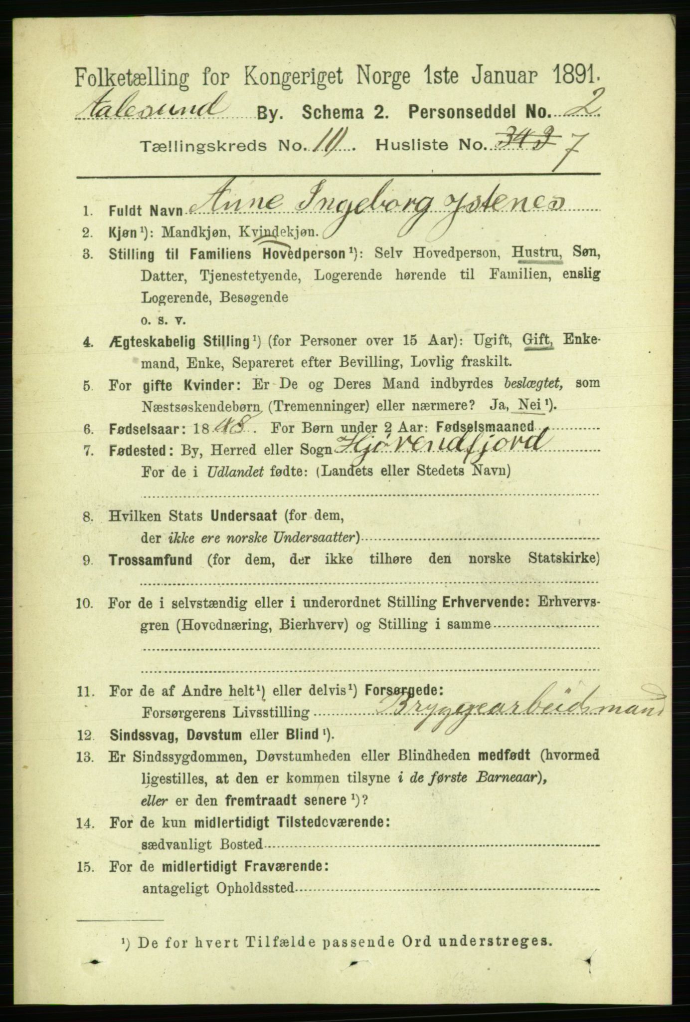 RA, Folketelling 1891 for 1501 Ålesund kjøpstad, 1891, s. 6681