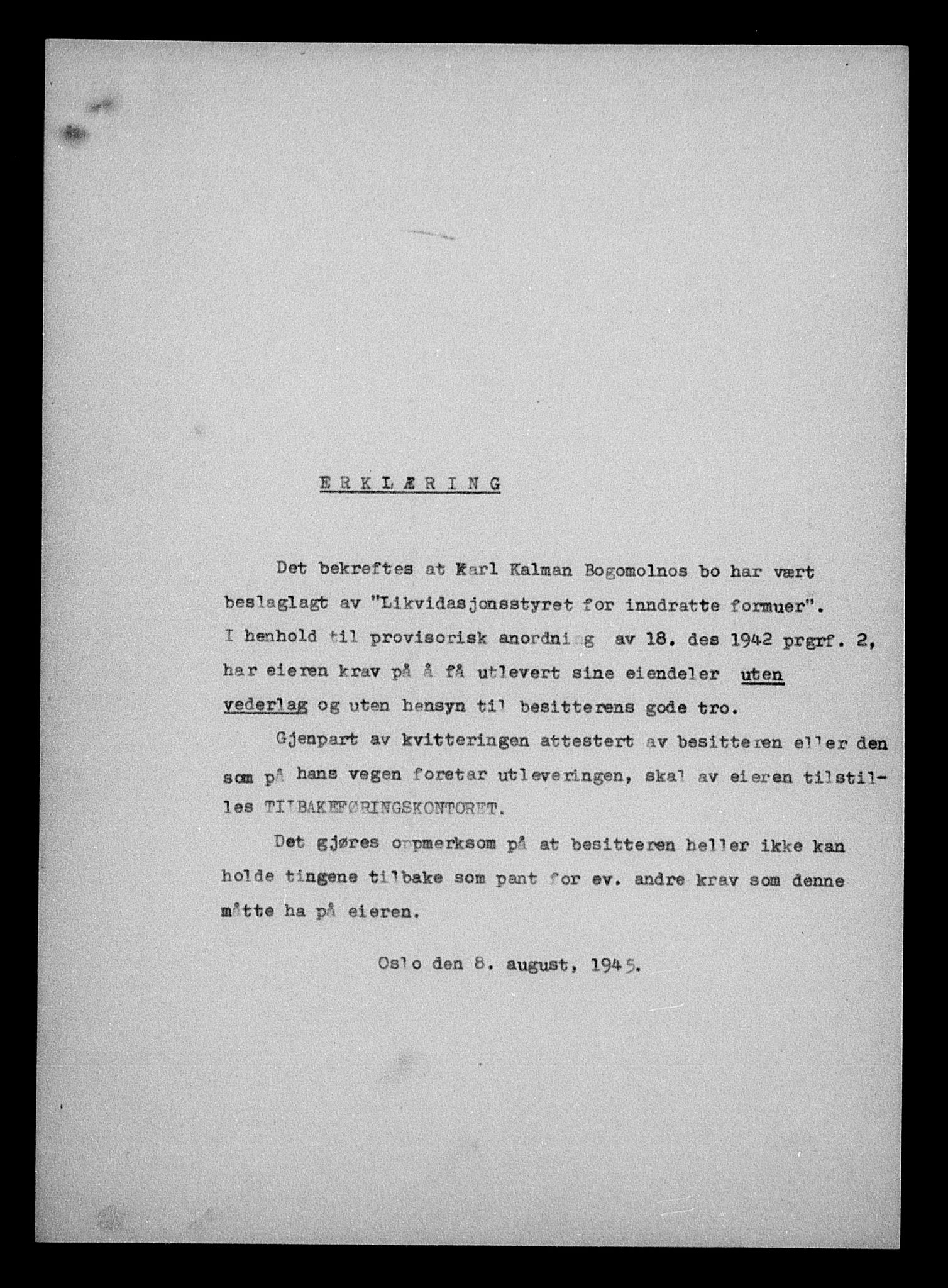 Justisdepartementet, Tilbakeføringskontoret for inndratte formuer, AV/RA-S-1564/H/Hc/Hcc/L0927: --, 1945-1947, s. 343