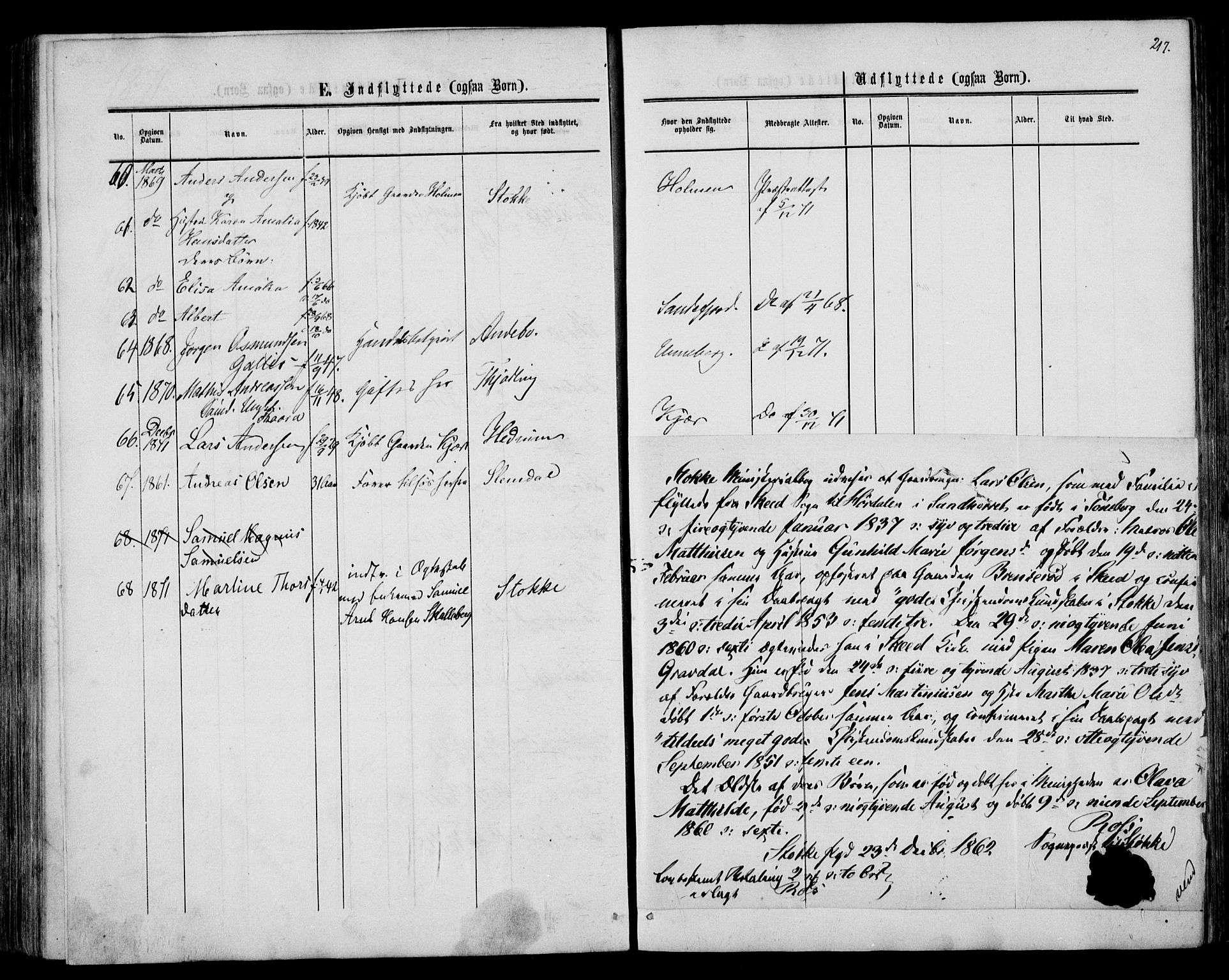 Sandar kirkebøker, AV/SAKO-A-243/F/Fa/L0009: Ministerialbok nr. 9, 1862-1871