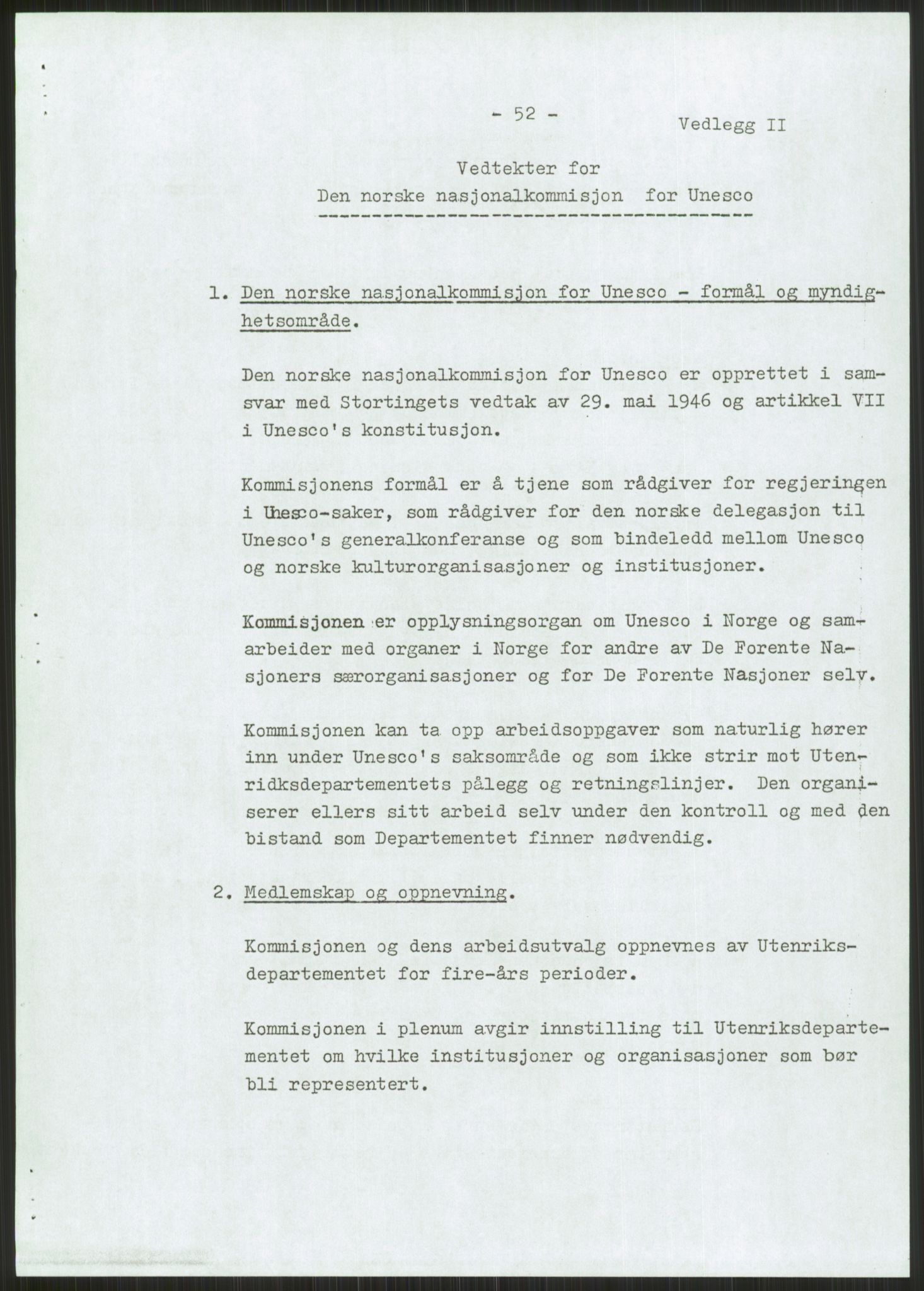 Den norske nasjonalkommisjonen for UNESCO, RA/S-1730/A/Ad/L0001: --, 1953-1981