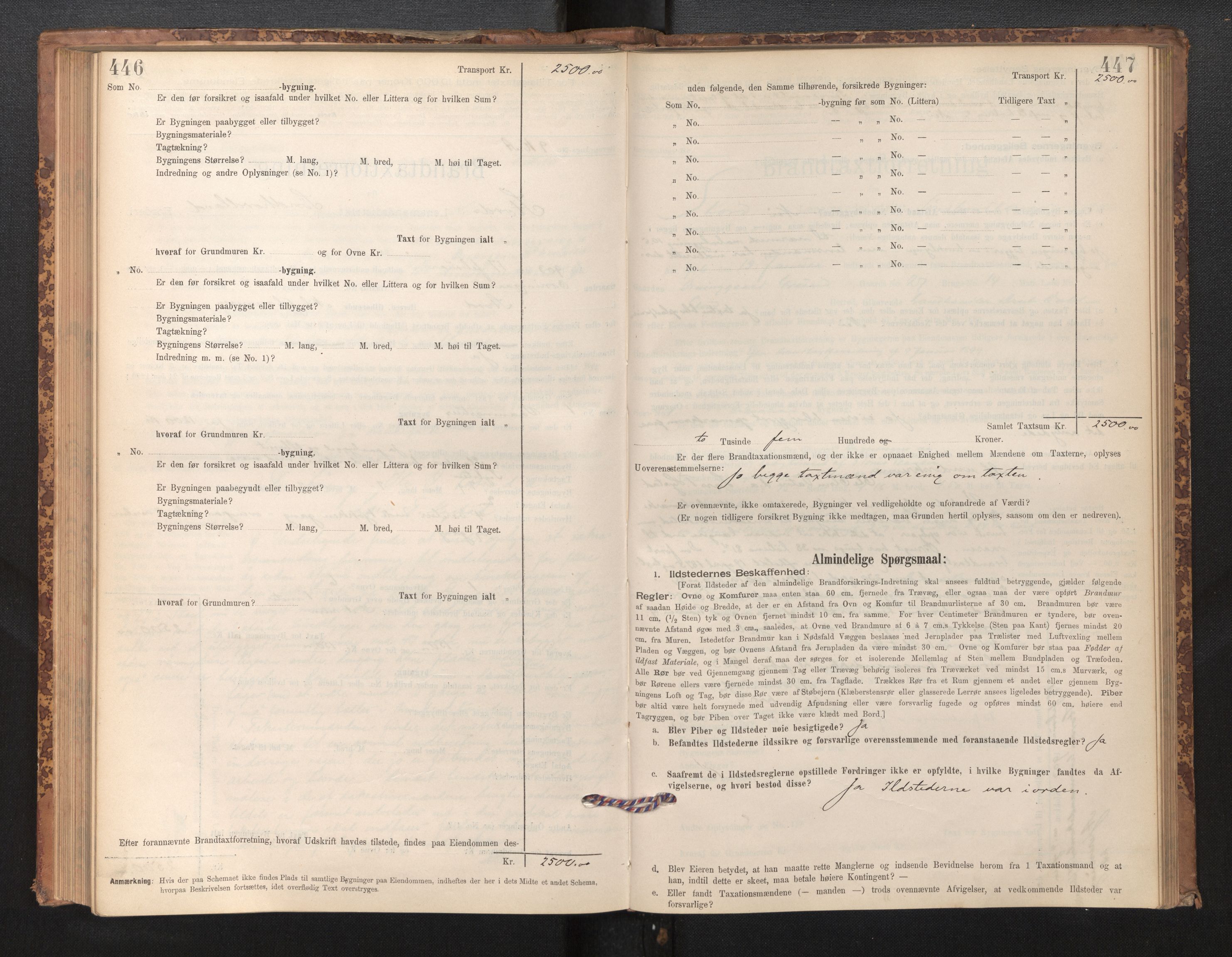 Lensmannen i Stord, SAB/A-35001/0012/L0002: Branntakstprotokoll, skjematakst, 1897-1922, s. 446-447