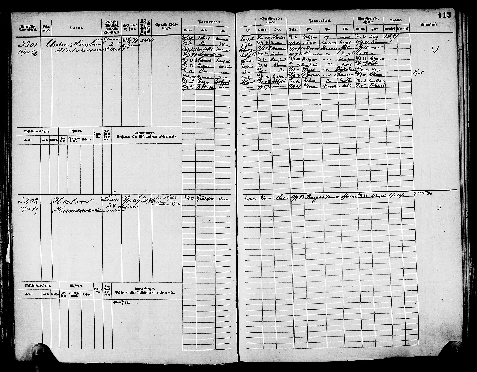 Drammen innrulleringsdistrikt, SAKO/A-781/F/Fc/L0004: Hovedrulle, 1885, s. 118