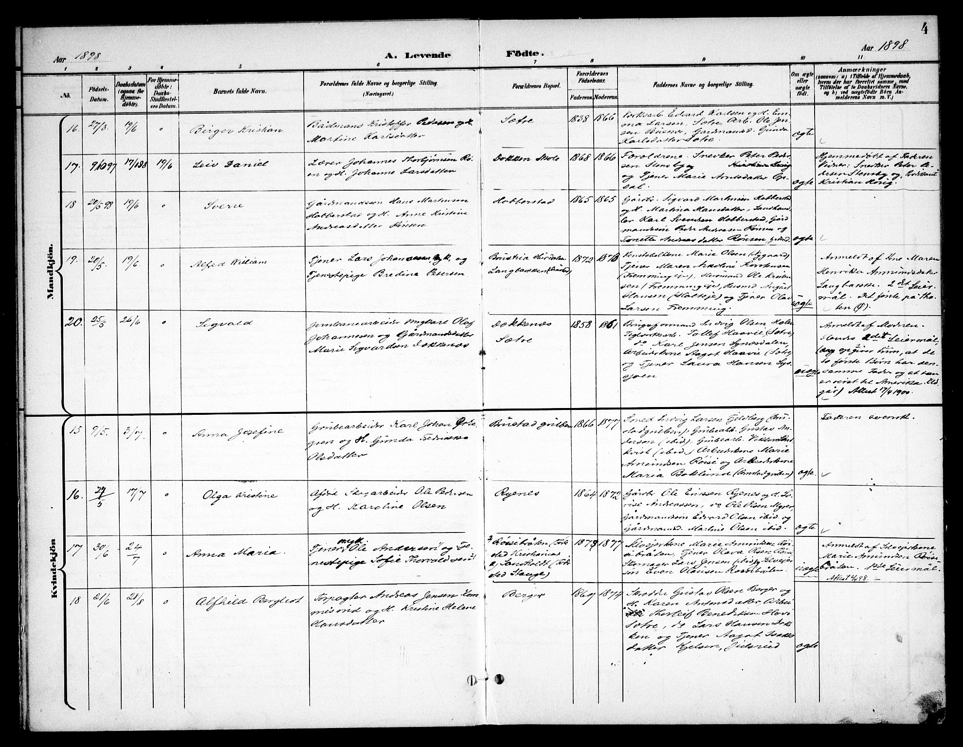 Eidsvoll prestekontor Kirkebøker, AV/SAO-A-10888/F/Fb/L0003: Ministerialbok nr. II 3, 1898-1909, s. 4