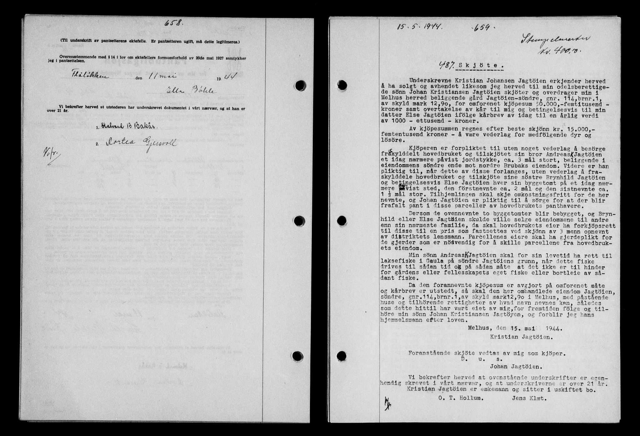 Gauldal sorenskriveri, SAT/A-0014/1/2/2C/L0057: Pantebok nr. 62, 1943-1944, Dagboknr: 487/1944