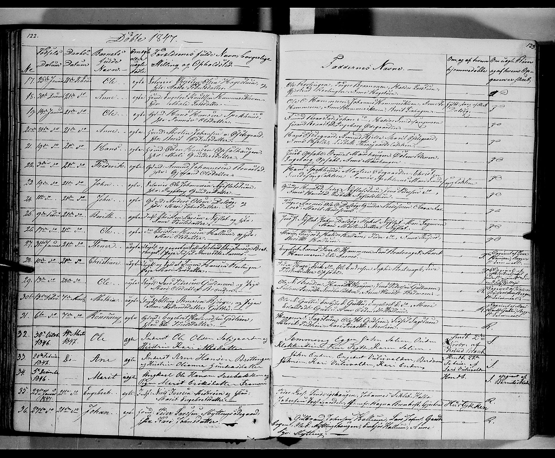 Ringebu prestekontor, AV/SAH-PREST-082/H/Ha/Haa/L0005: Ministerialbok nr. 5, 1839-1848, s. 122-123