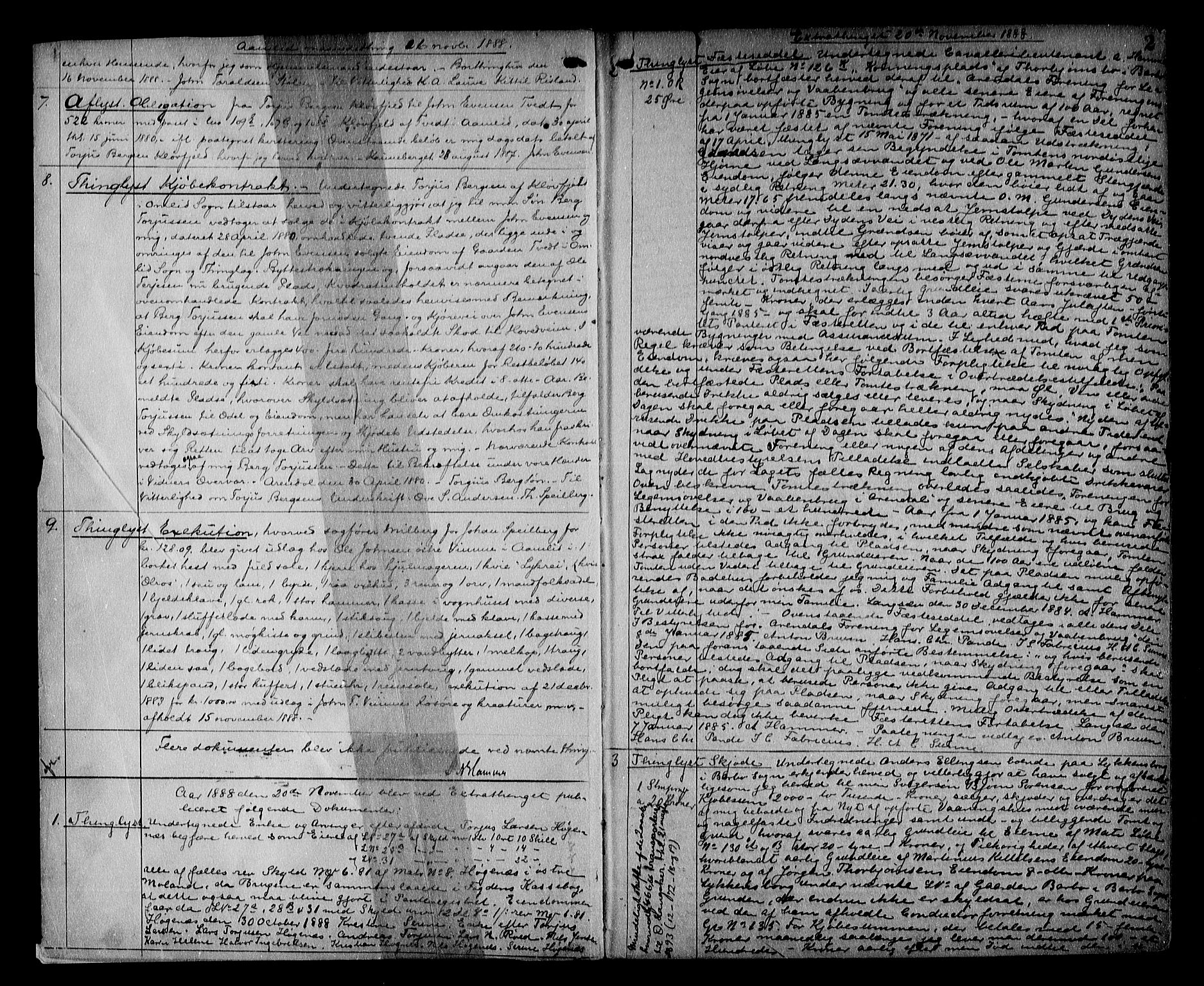 Nedenes sorenskriveri, SAK/1221-0006/G/Gb/Gba/L0014: Pantebok nr. 11, 1888-1892, s. 2