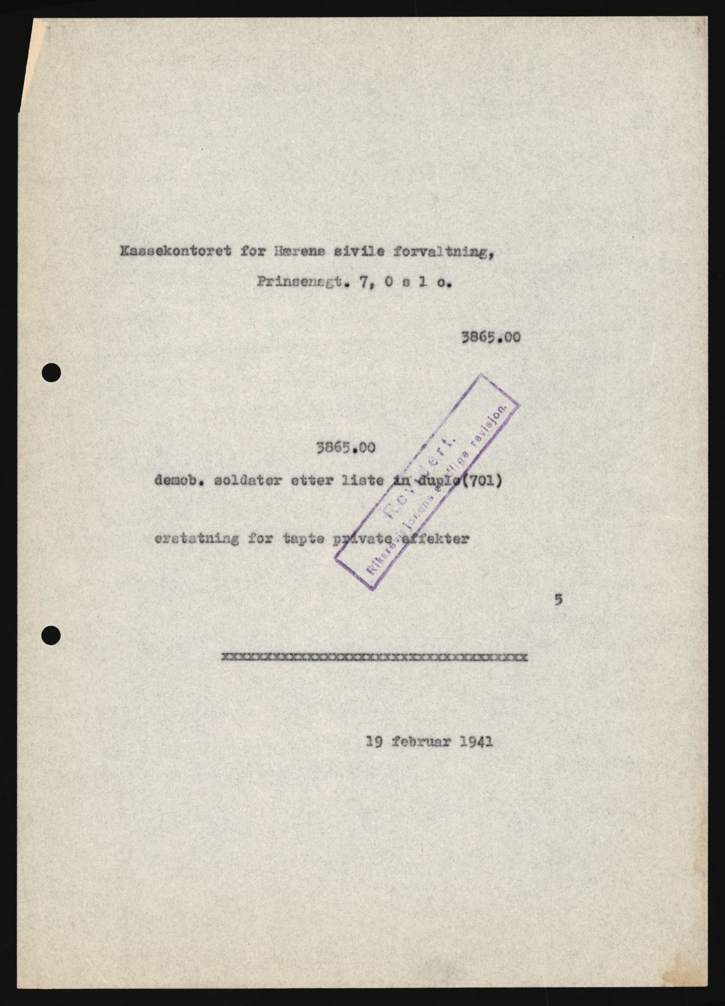 Justisdepartementet, Oppgjørsavdelingen, AV/RA-S-1056/G/Ga/L0005: Anvisningsliste nr. 385-388, 390-410, 662-725, 728-732, 736-740 og 1106-1140 over utbetalte effektsaker, 1940-1942, s. 801