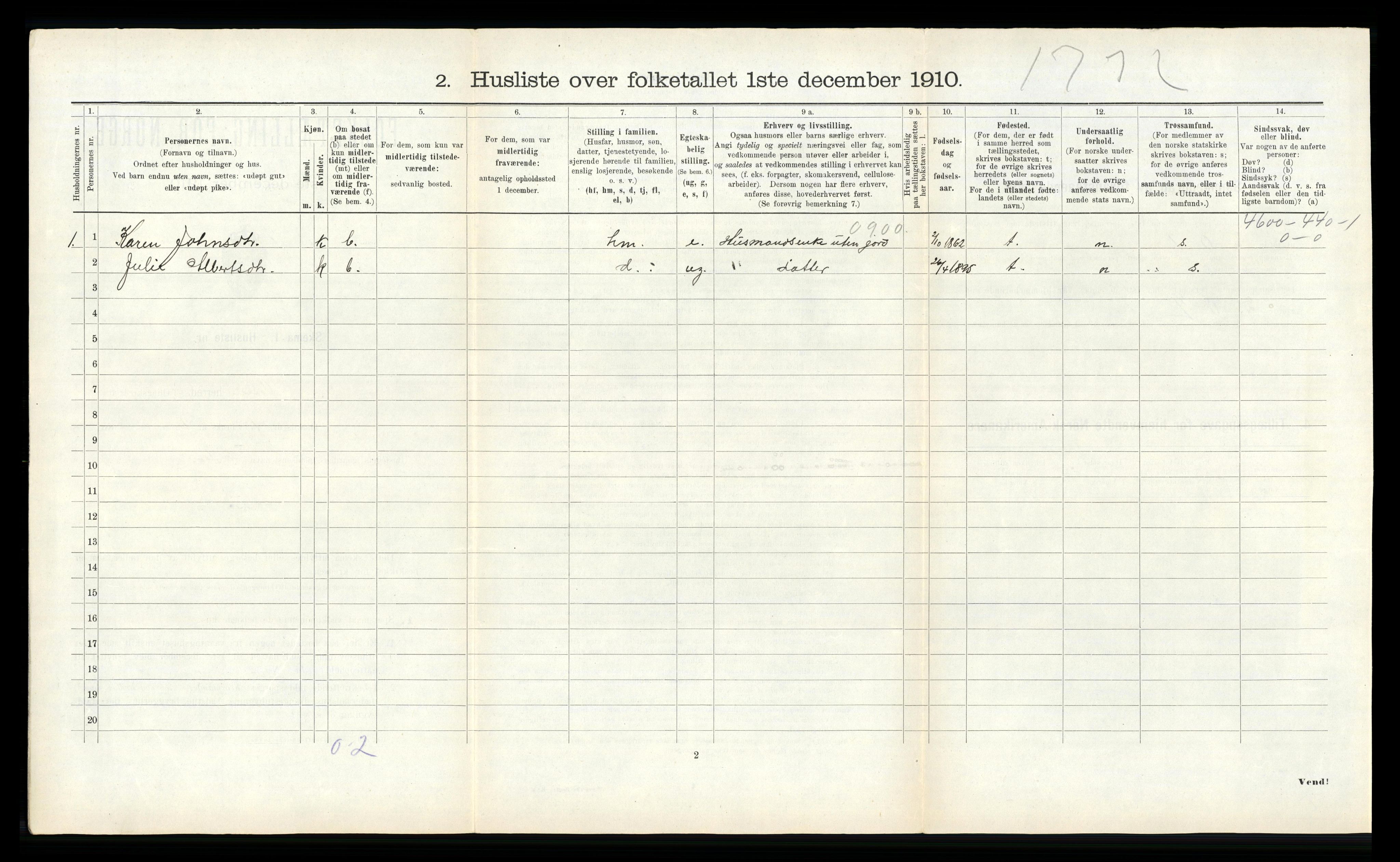 RA, Folketelling 1910 for 1633 Osen herred, 1910, s. 97