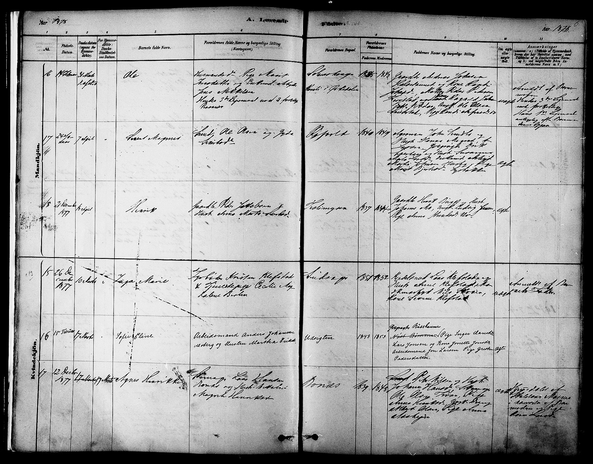 Ministerialprotokoller, klokkerbøker og fødselsregistre - Sør-Trøndelag, SAT/A-1456/606/L0294: Ministerialbok nr. 606A09, 1878-1886, s. 6