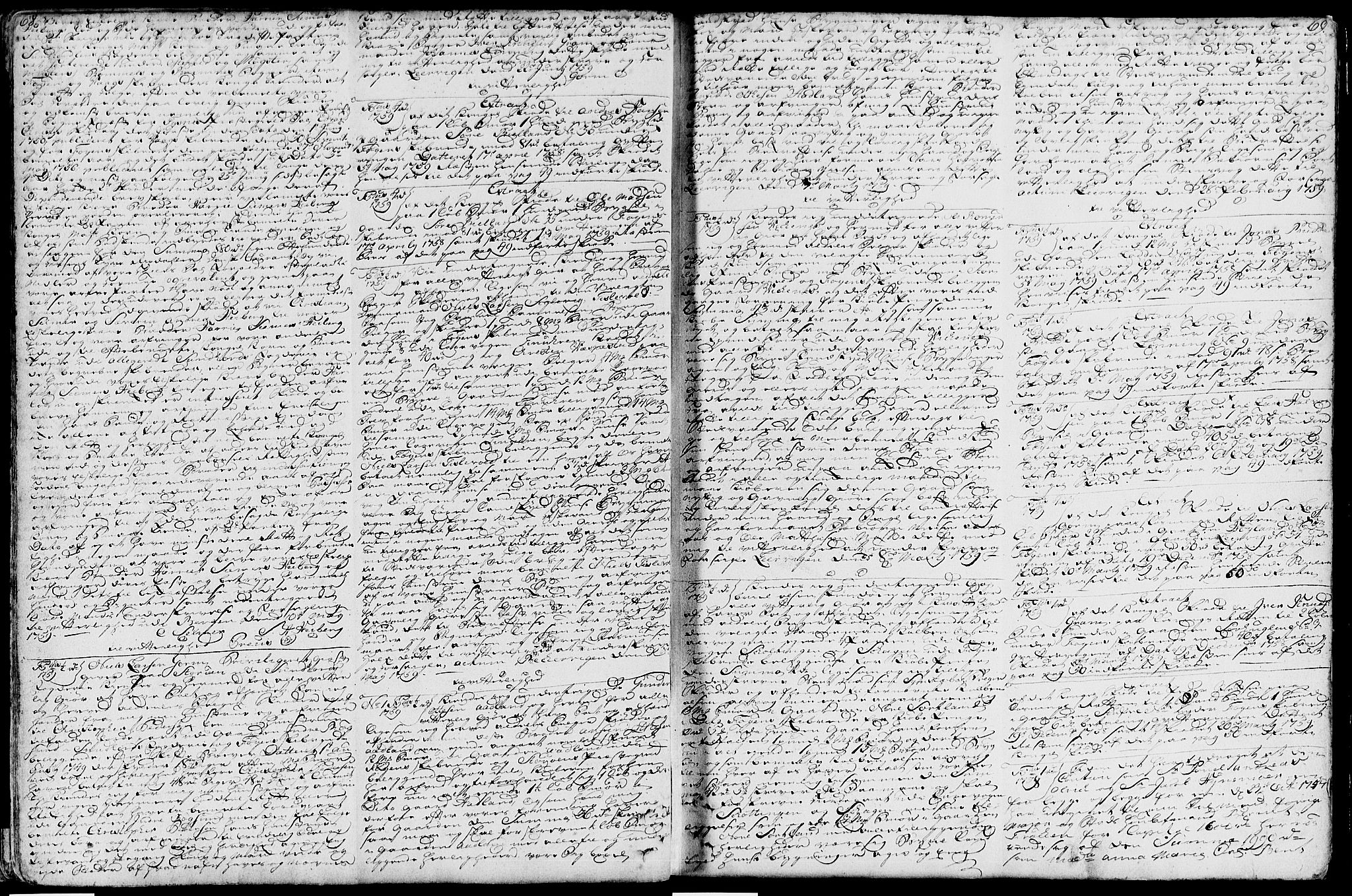 Sunnhordland sorenskrivar, SAB/A-2401/1/G/Gb/Gbe/L0003: Pantebok nr. II.B.e.2a, 1756-1767, s. 68-69