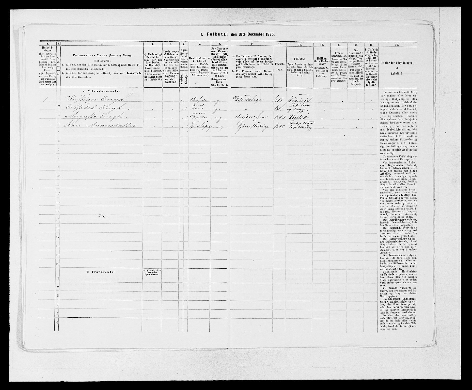 SAB, Folketelling 1875 for 1420P Sogndal prestegjeld, 1875, s. 589