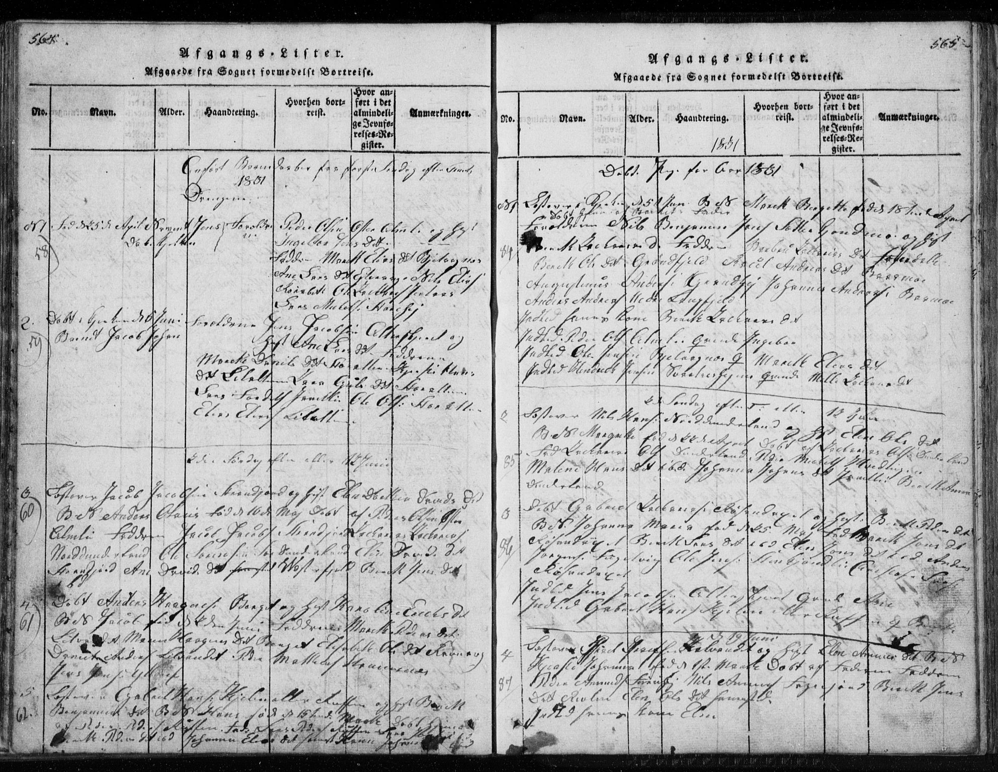 Ministerialprotokoller, klokkerbøker og fødselsregistre - Nordland, AV/SAT-A-1459/827/L0412: Klokkerbok nr. 827C01, 1820-1841, s. 564-565