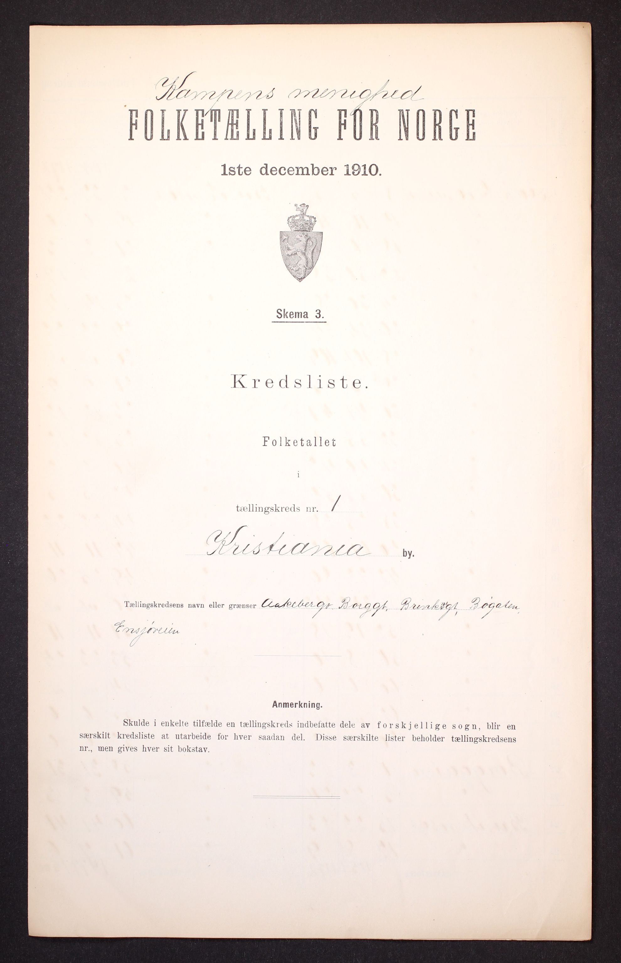 RA, Folketelling 1910 for 0301 Kristiania kjøpstad, 1910, s. 470