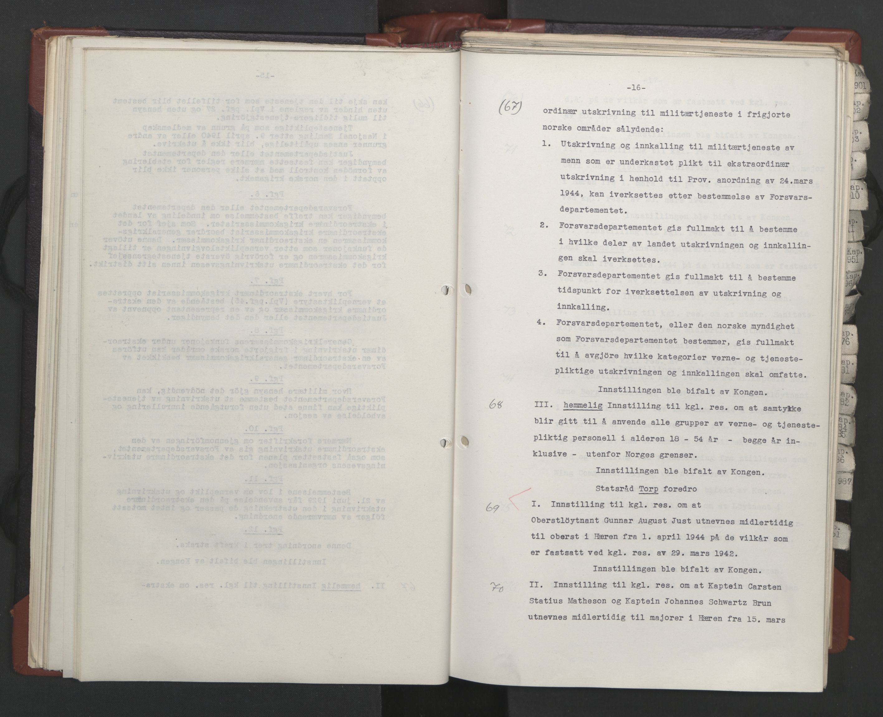 Statsrådssekretariatet, AV/RA-S-1001/A/Ac/L0124: Kgl. res. 14/1-30/6, 1944, s. 61