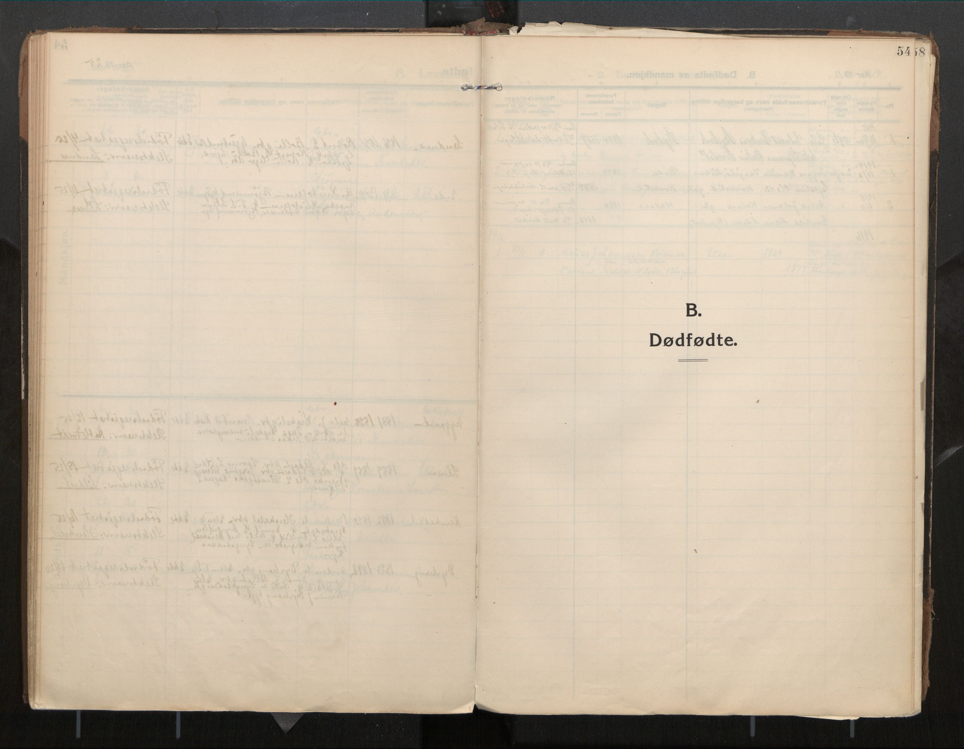 Ministerialprotokoller, klokkerbøker og fødselsregistre - Møre og Romsdal, AV/SAT-A-1454/571/L0836b: Ministerialbok nr. 571A03, 1911-1926, s. 54